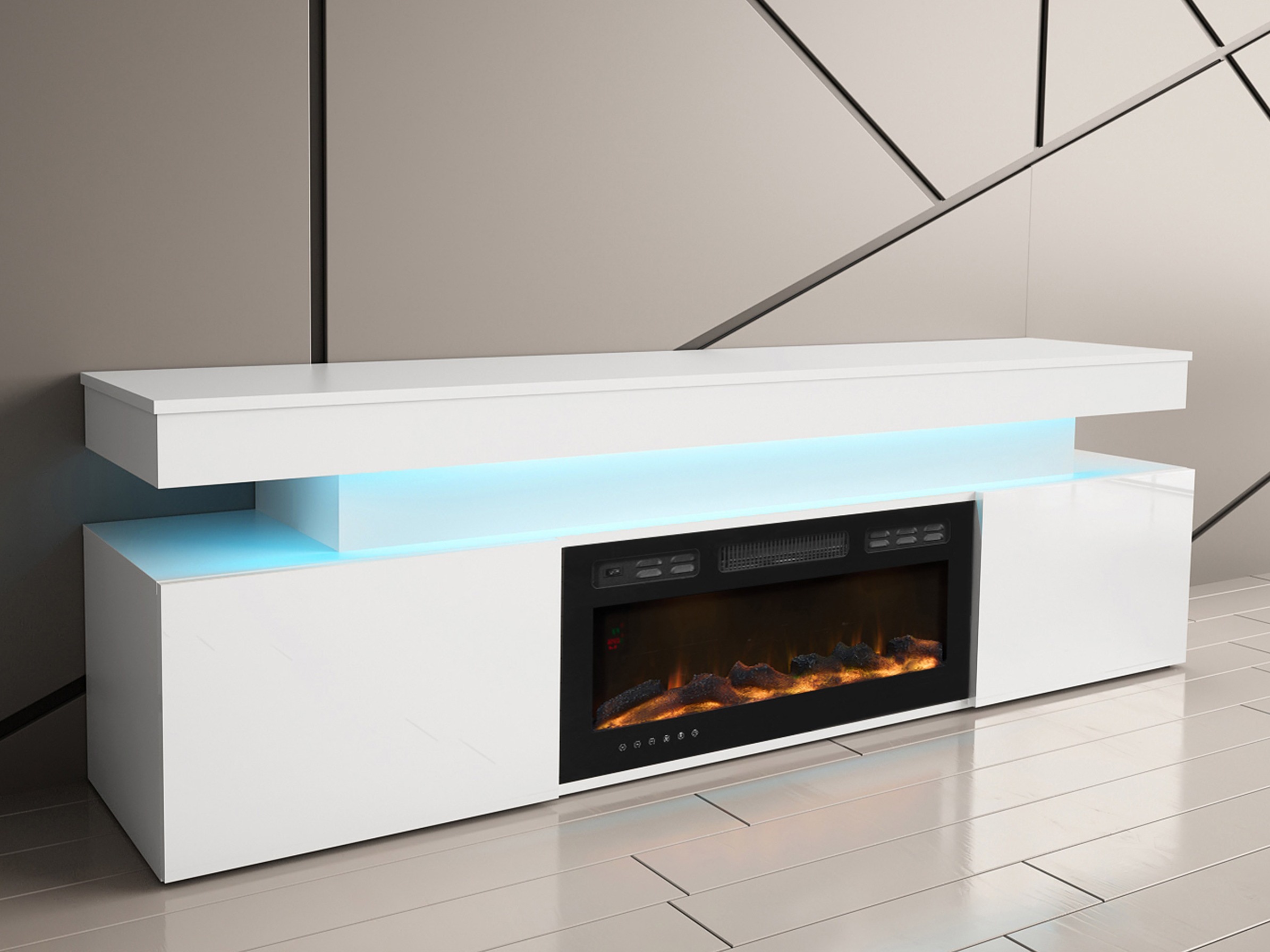 TV-alus Monfero I (Valge + Läikiv valge)