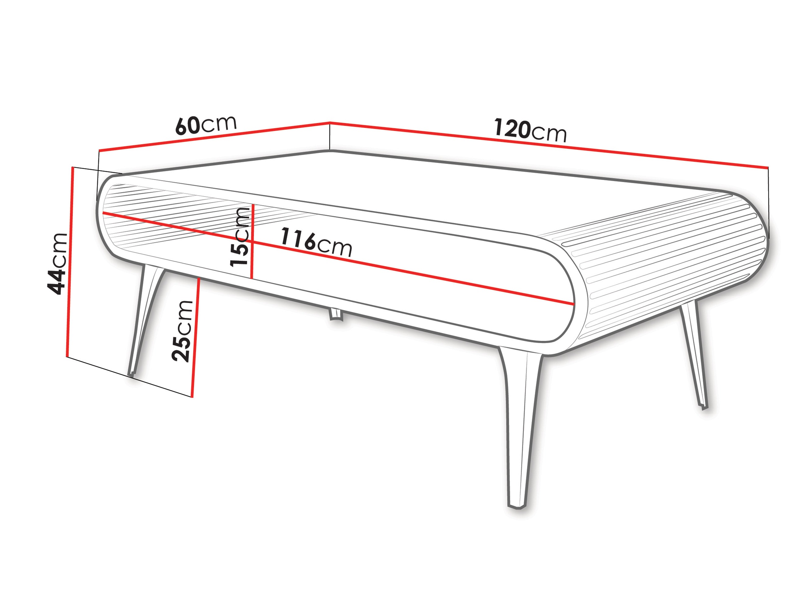 Diivanilaud Oswego 161 (Must marmor)