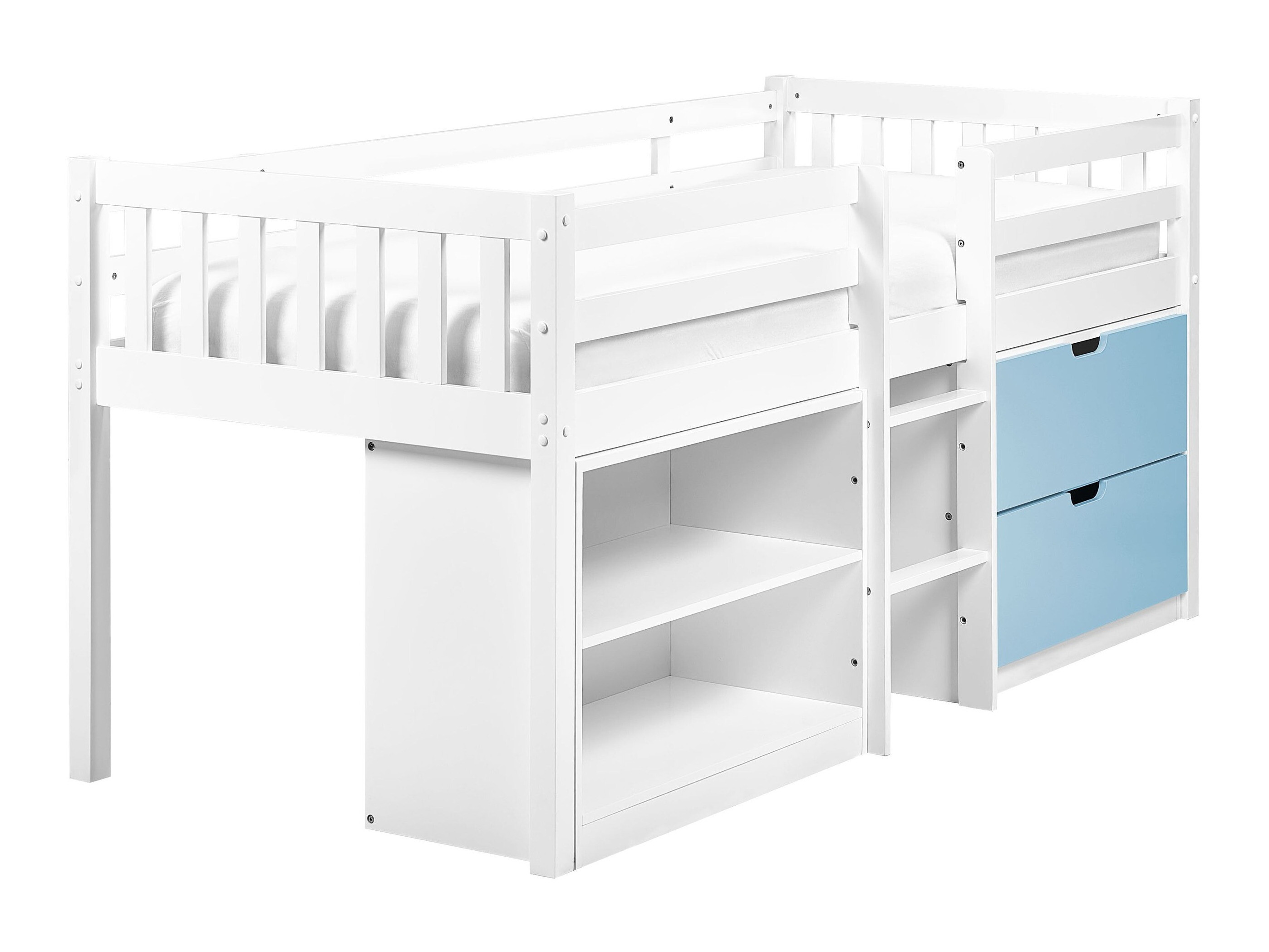 Kõrge voodi Berwyn 2199 (Valge + Sinine)