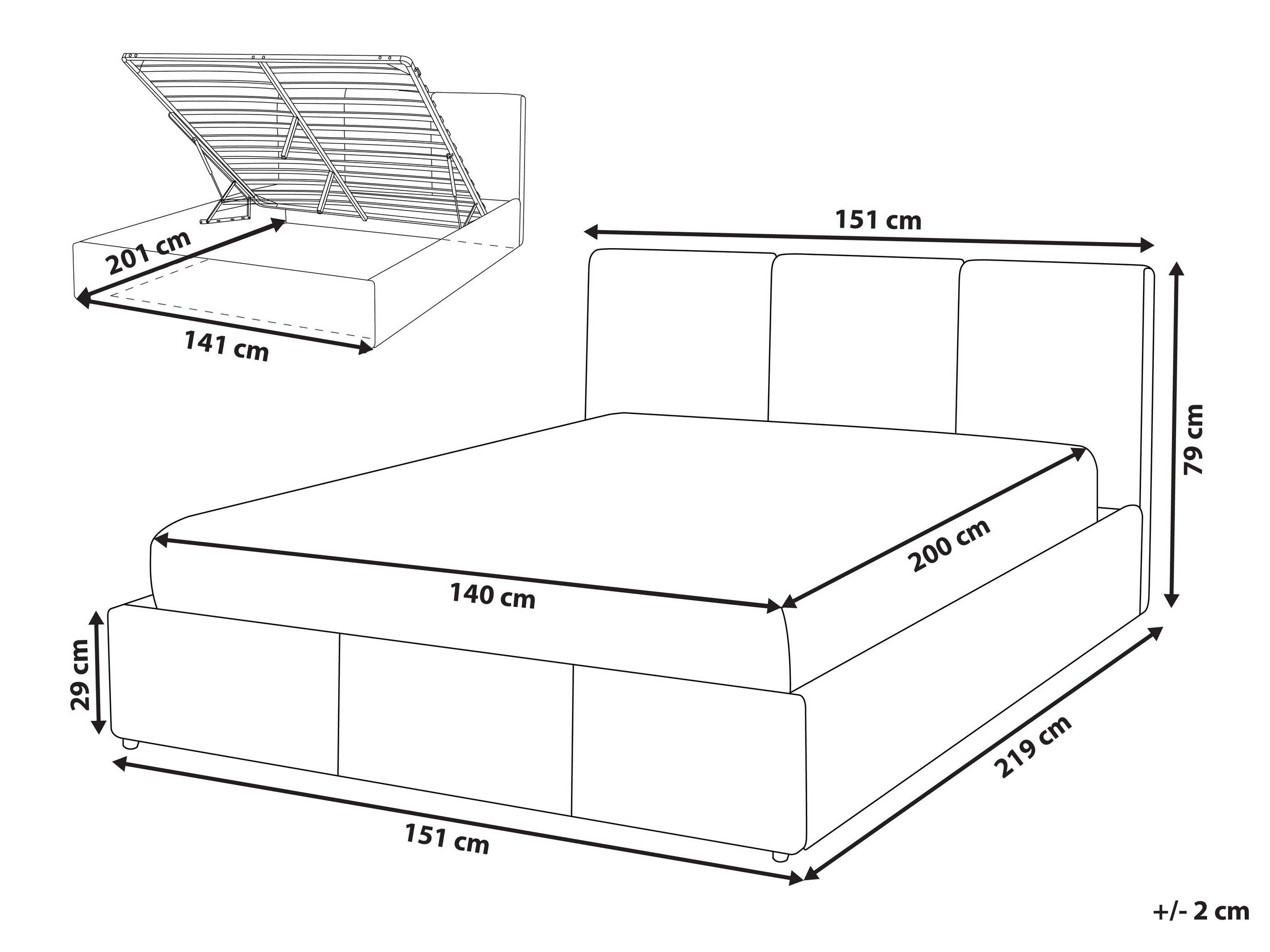 Voodi Berwyn 1780 (Taupe)