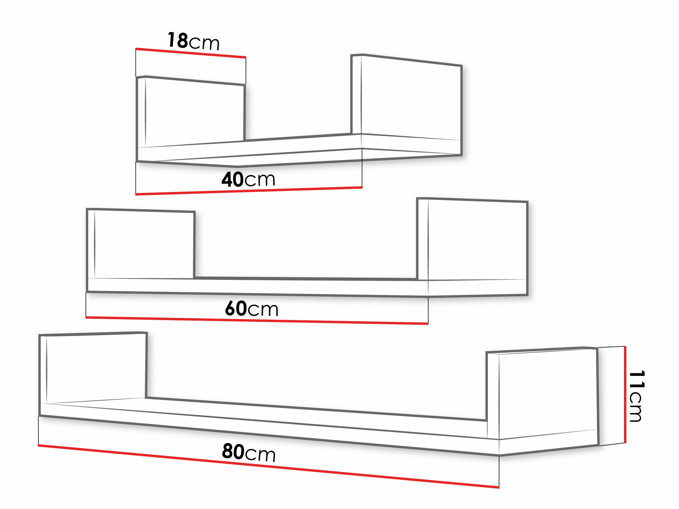 Rippuvate riiulite komplekt Lexicon (Valge)