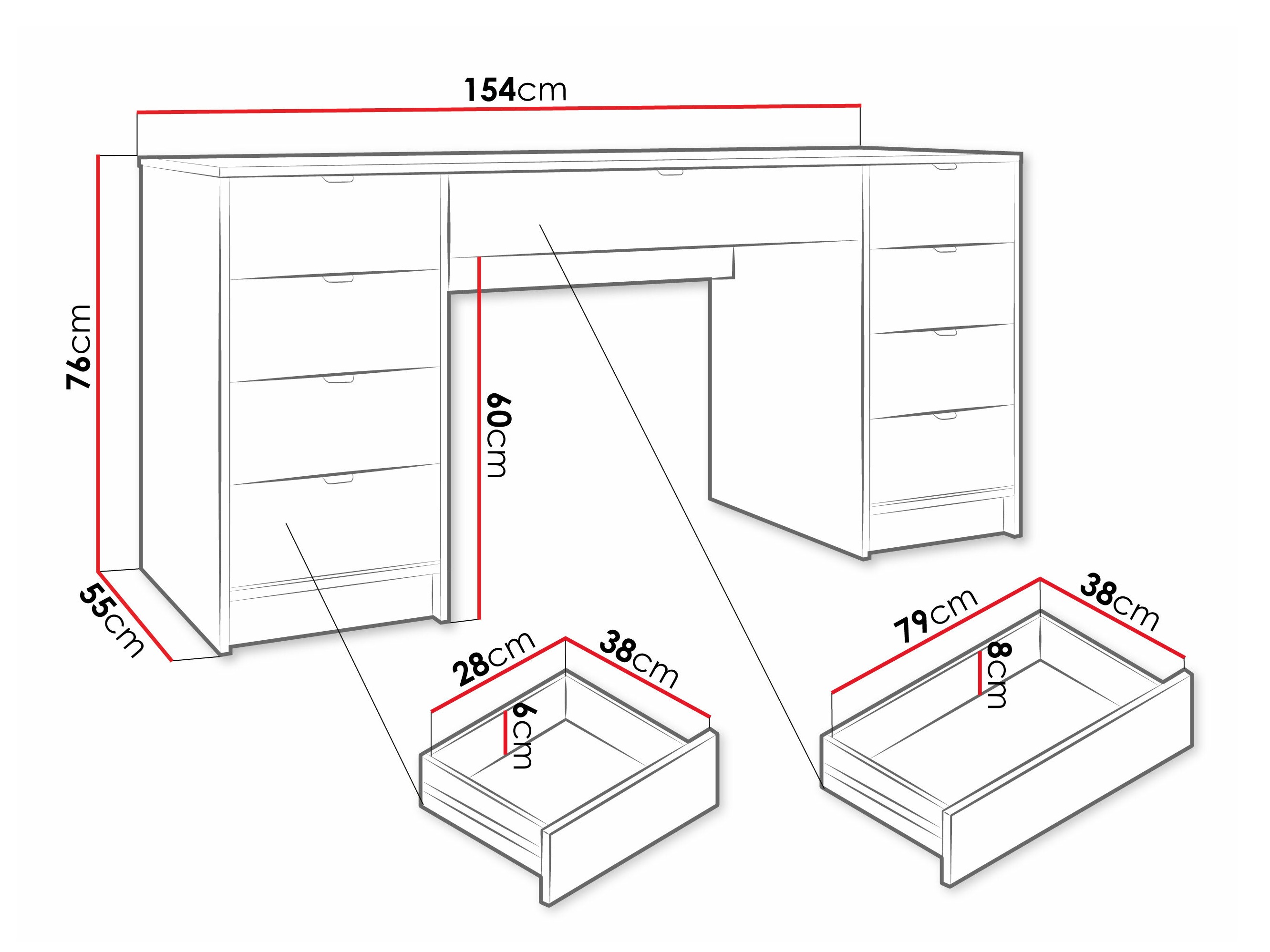 Kirjutuslaud Comfivo Papilio I (Valge)