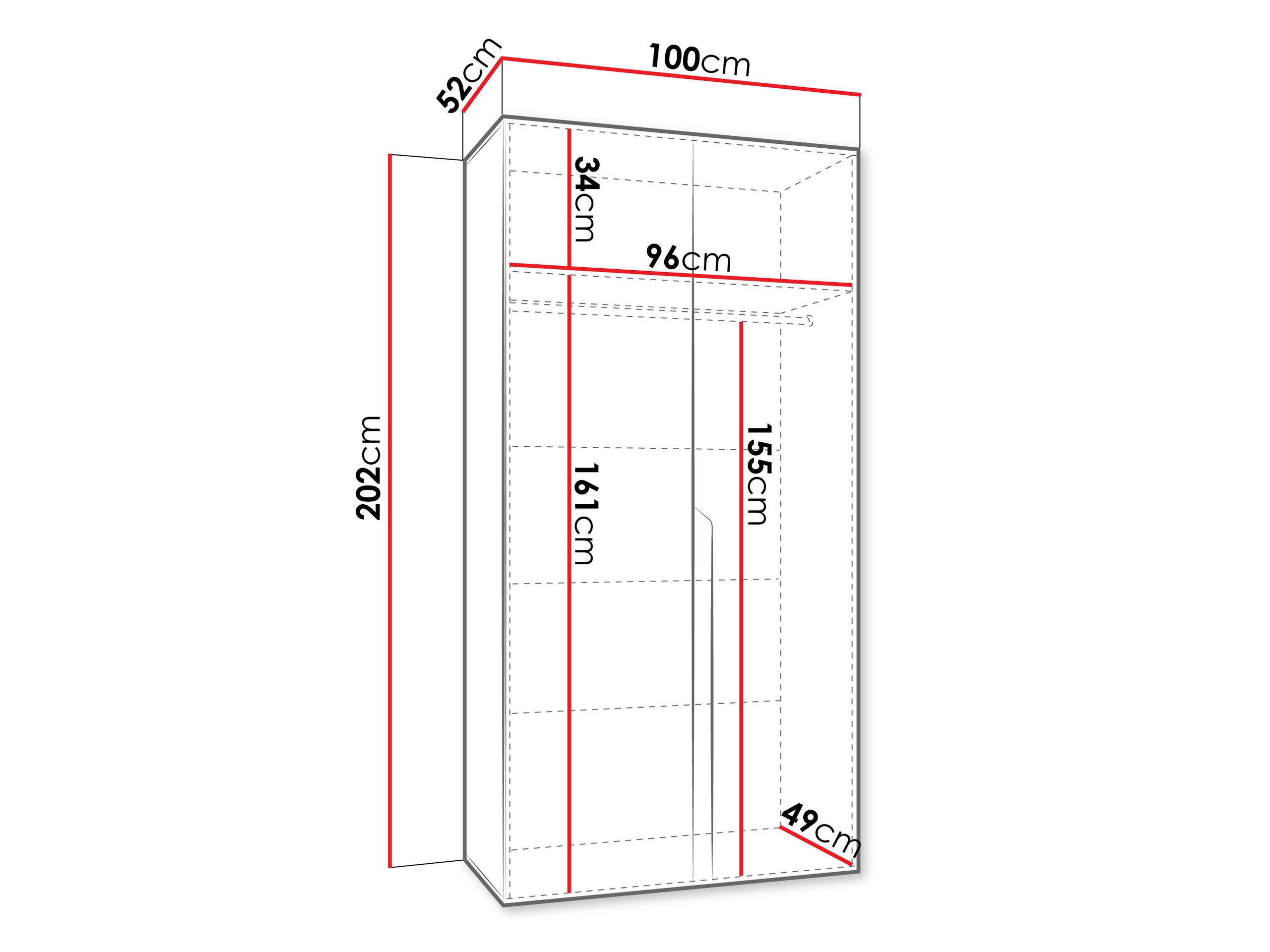 Riidekapp Hartford 579 (Valge)