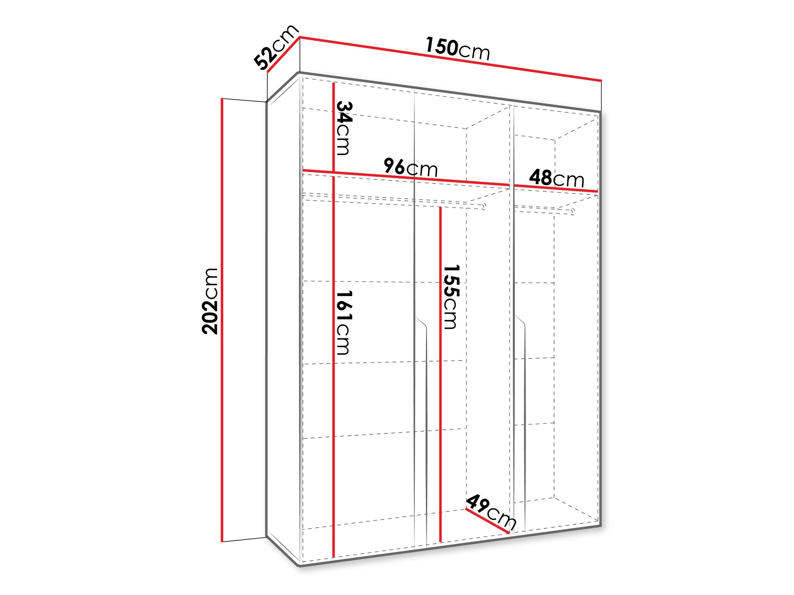 Riidekapp Hartford 580 (Must)