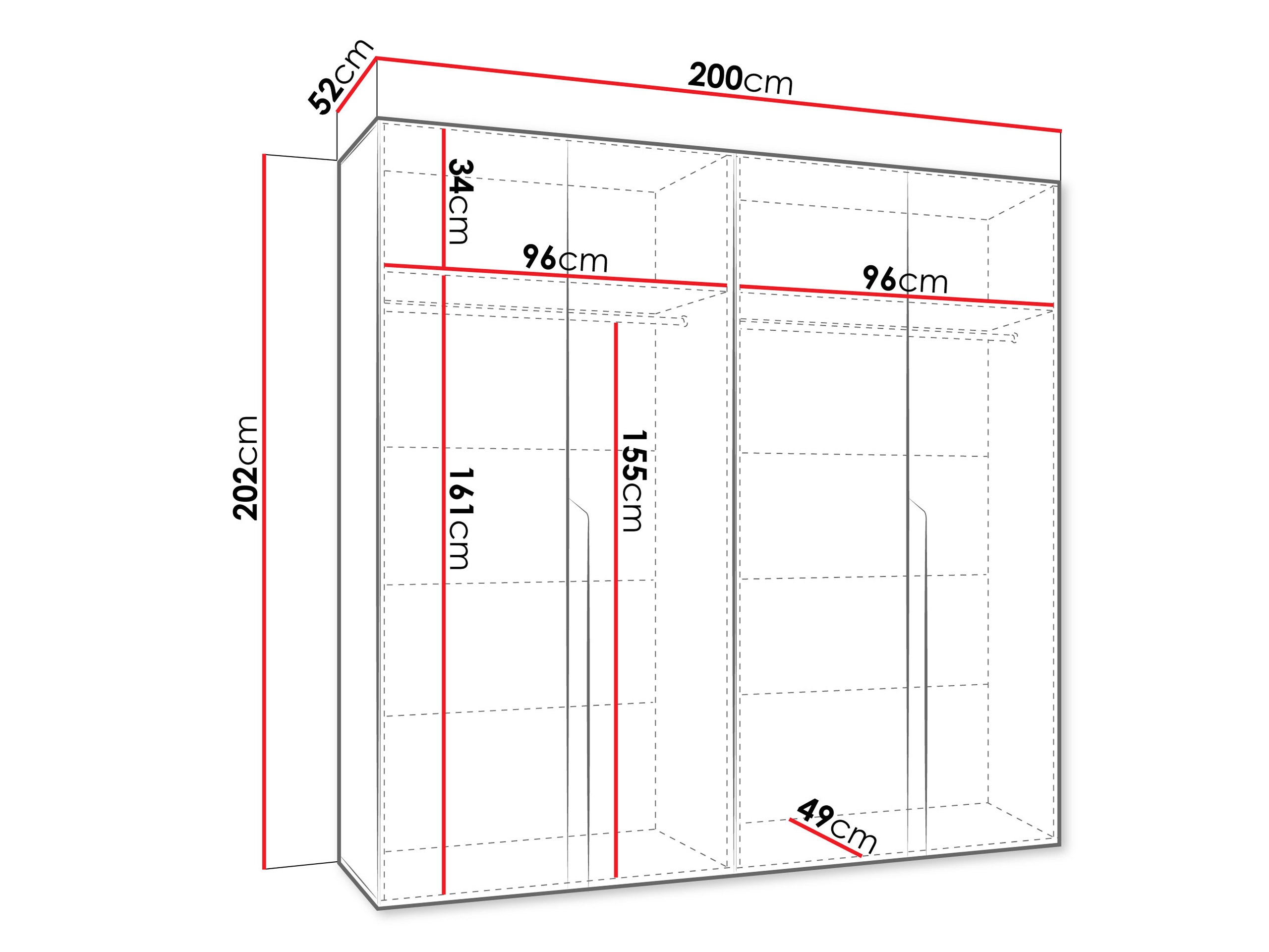Riidekapp Hartford 581 (Valge)