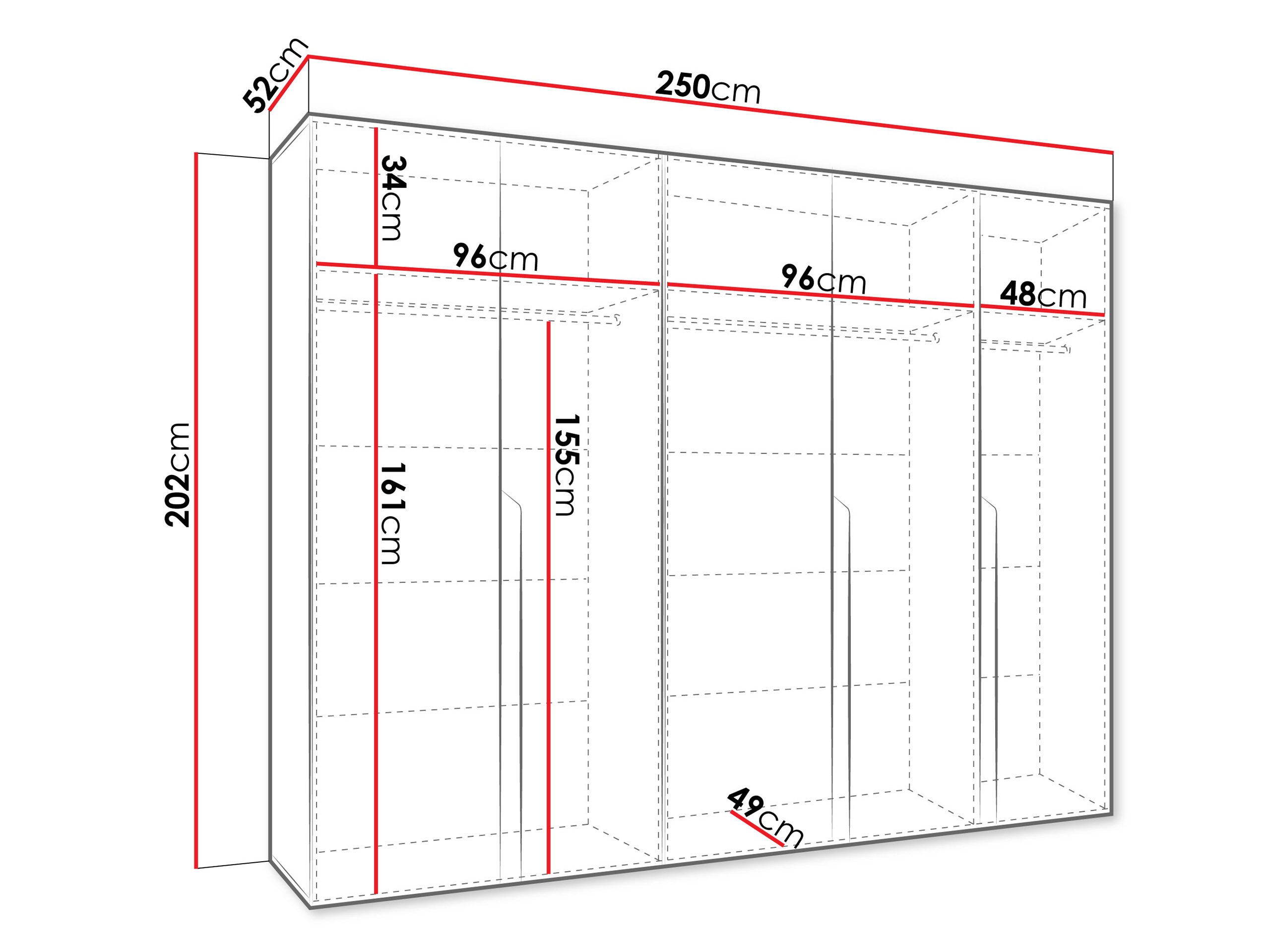 Riidekapp Hartford 582 (Valge)