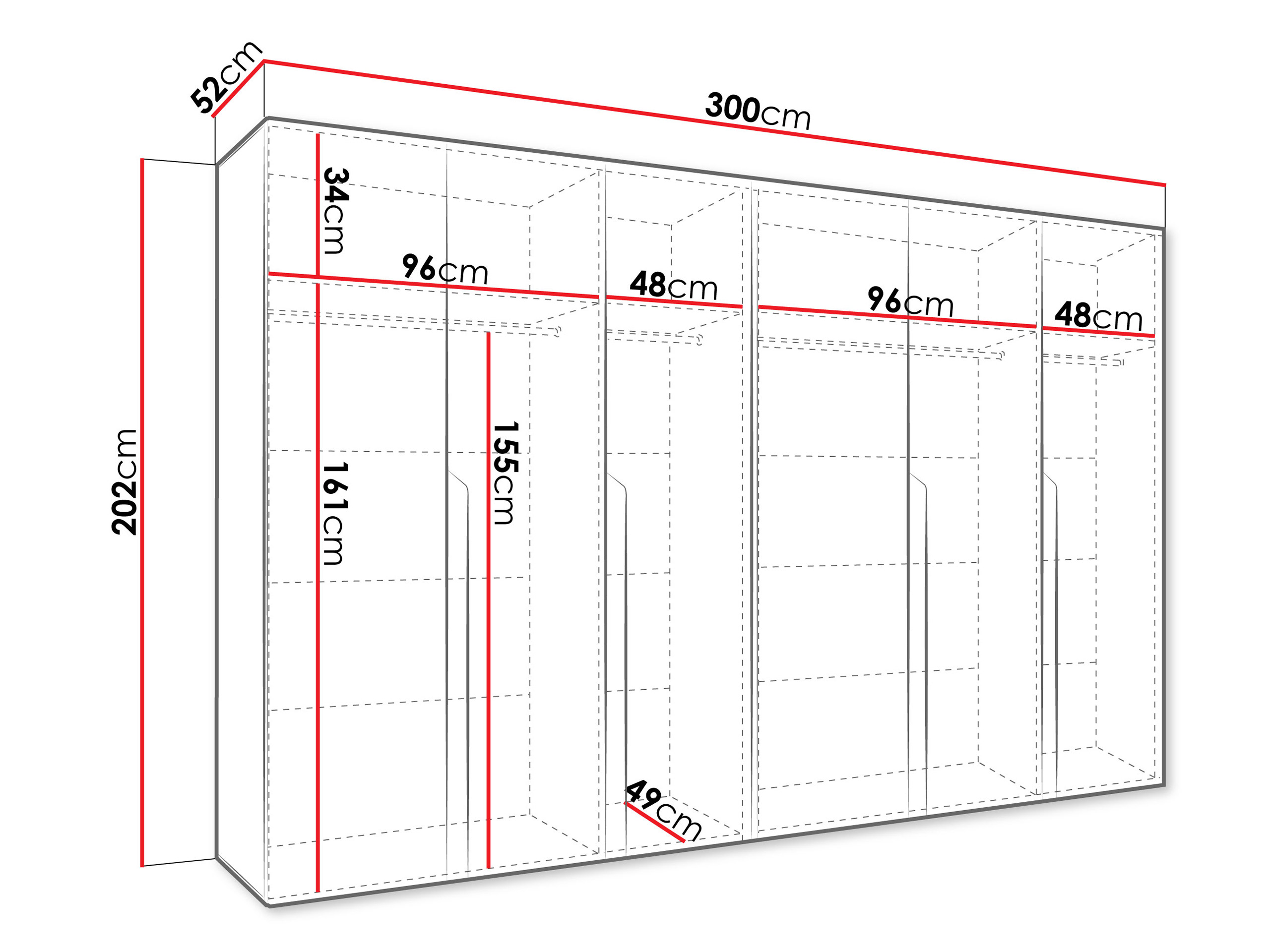 Riidekapp Hartford 583 (Valge)
