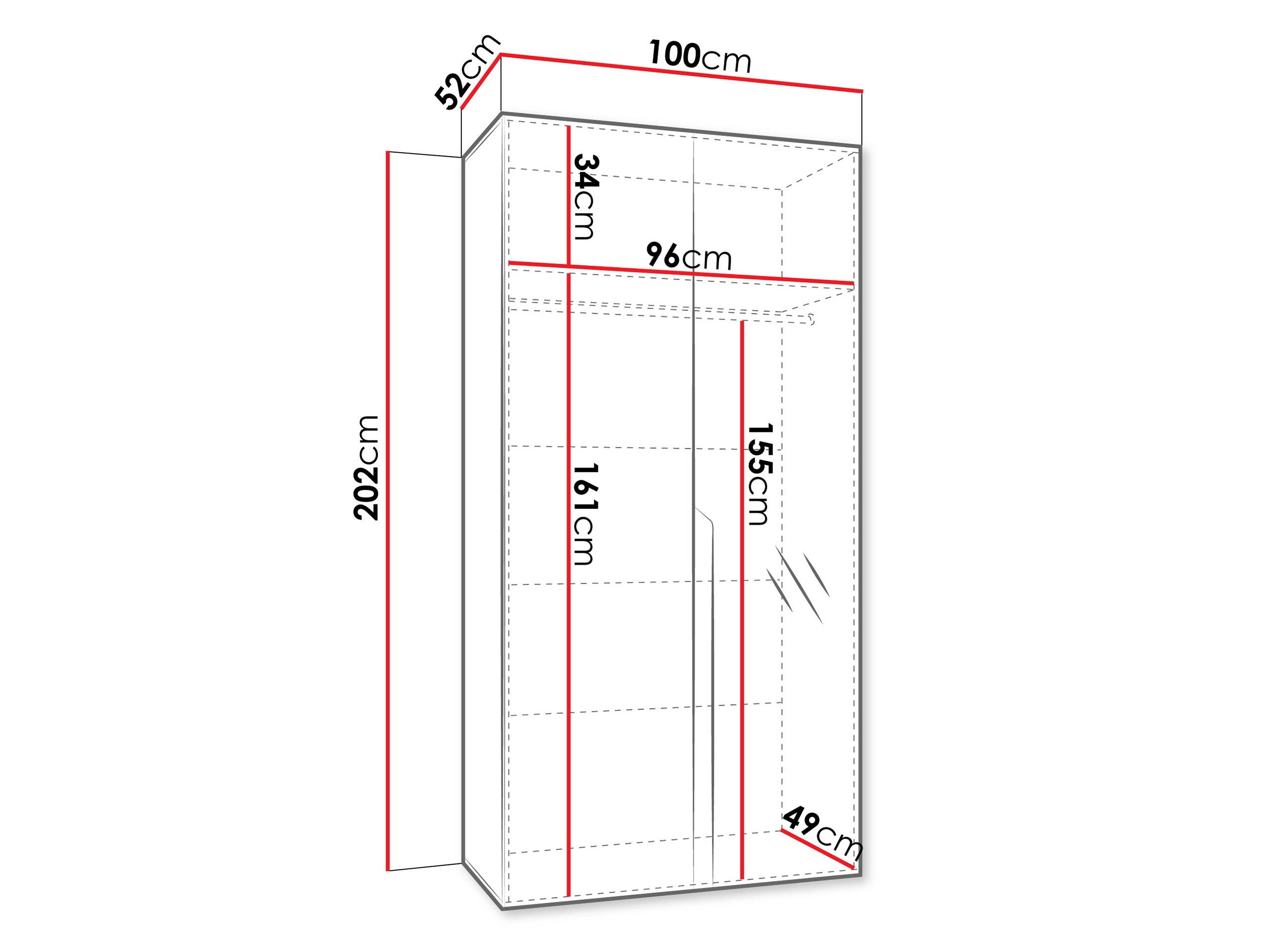 Riidekapp Hartford 584 (Valge)