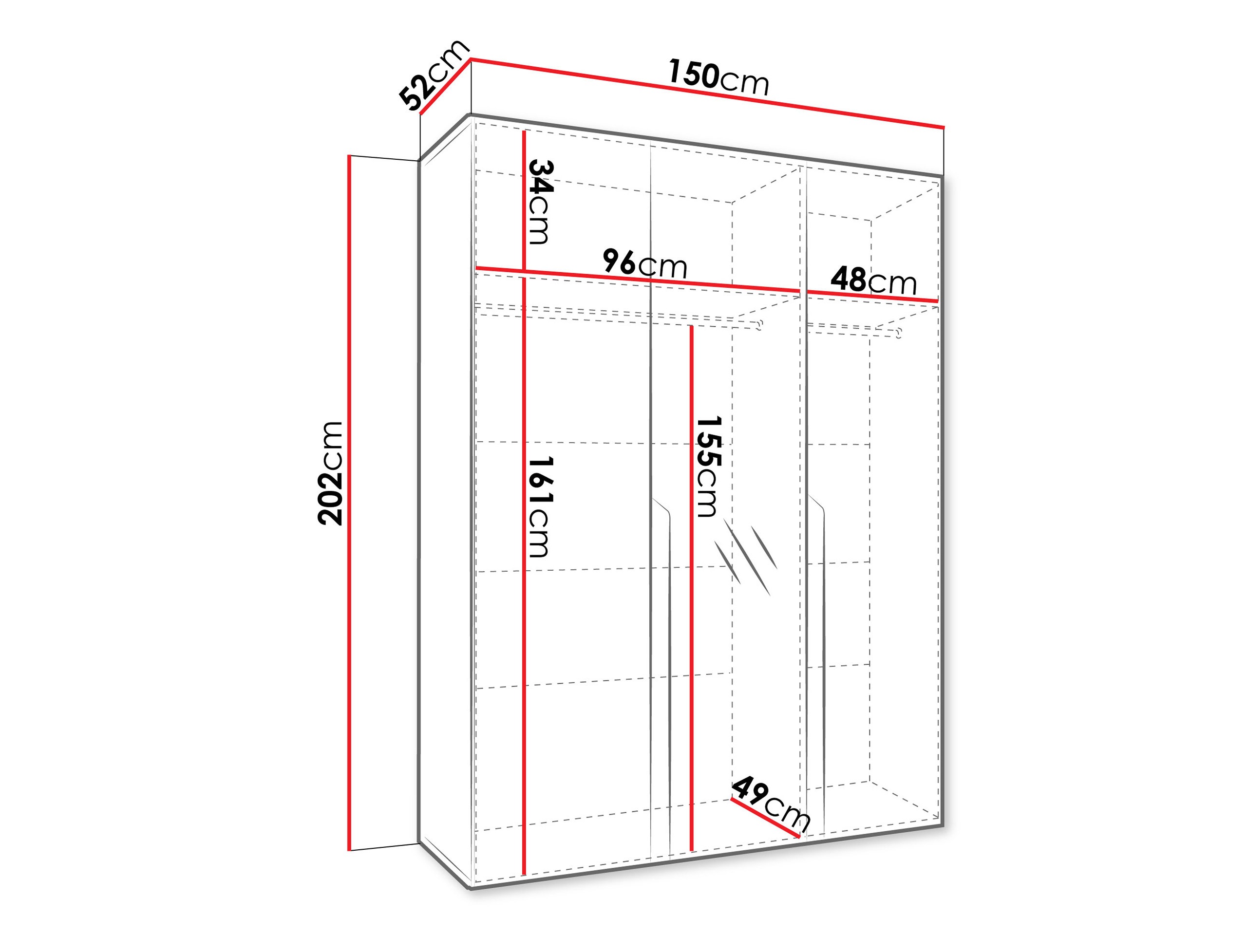 Riidekapp Hartford 585 (Valge)