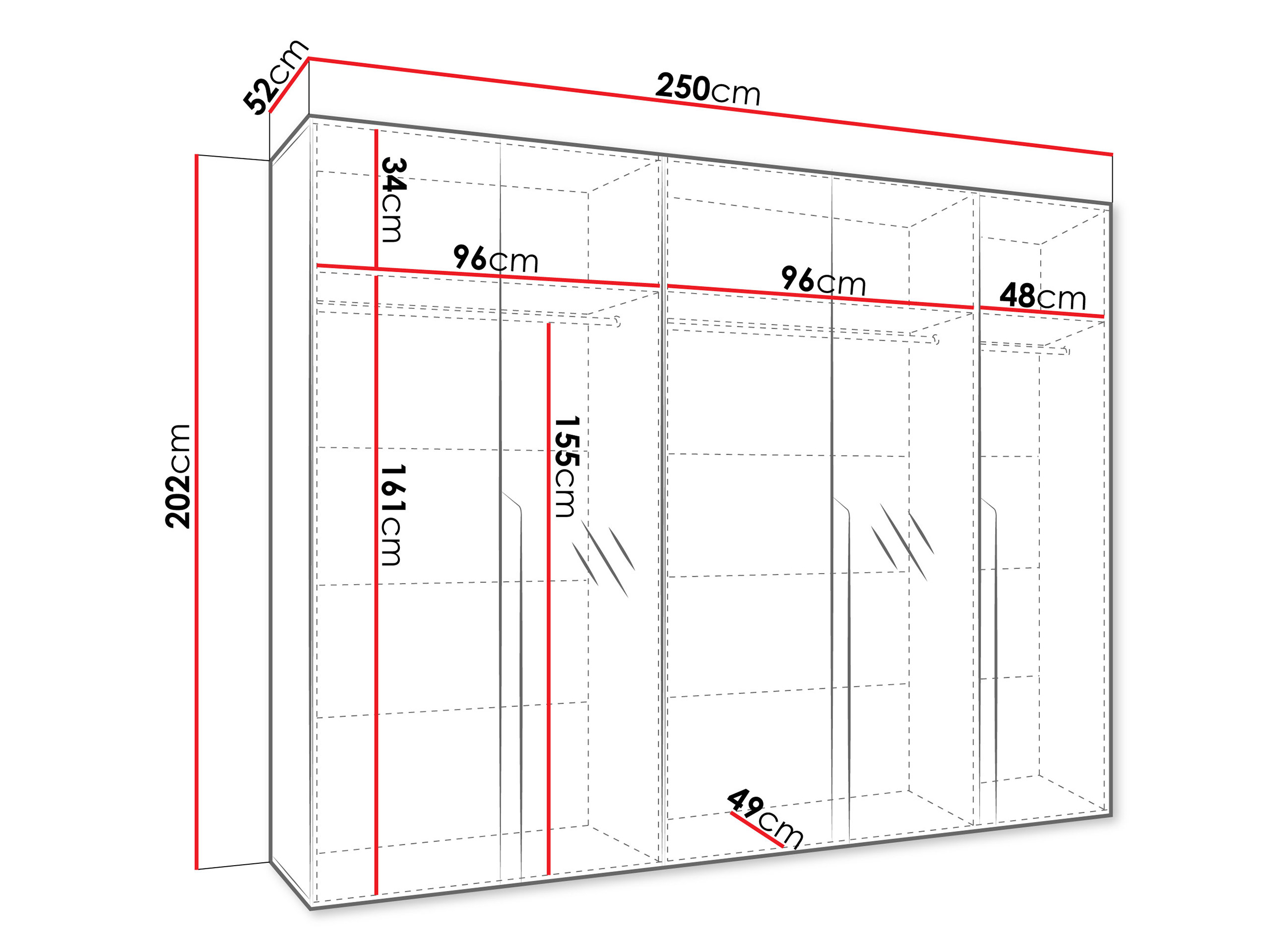 Riidekapp Hartford 587 (Valge)