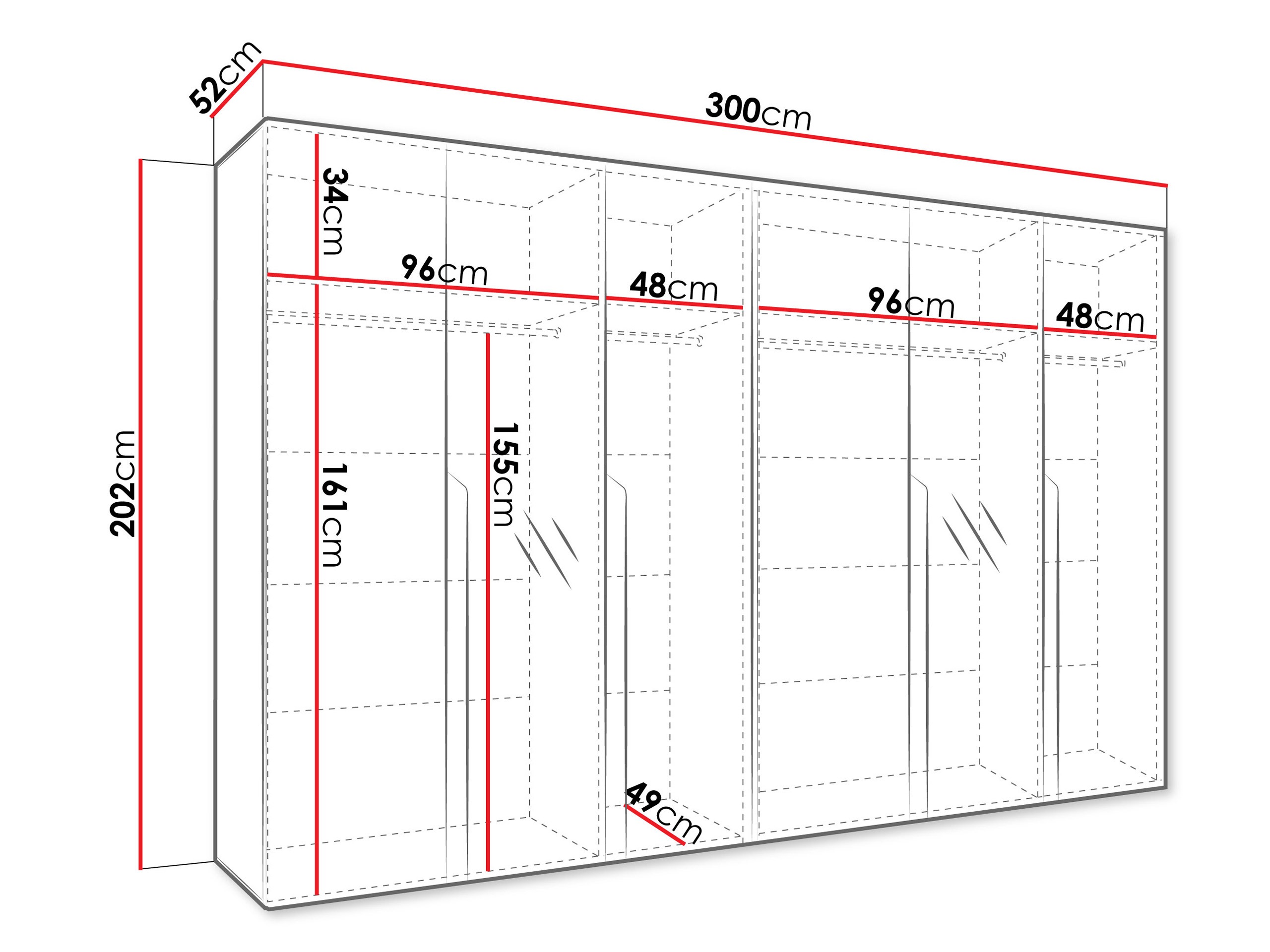 Riidekapp Hartford 588 (Valge)