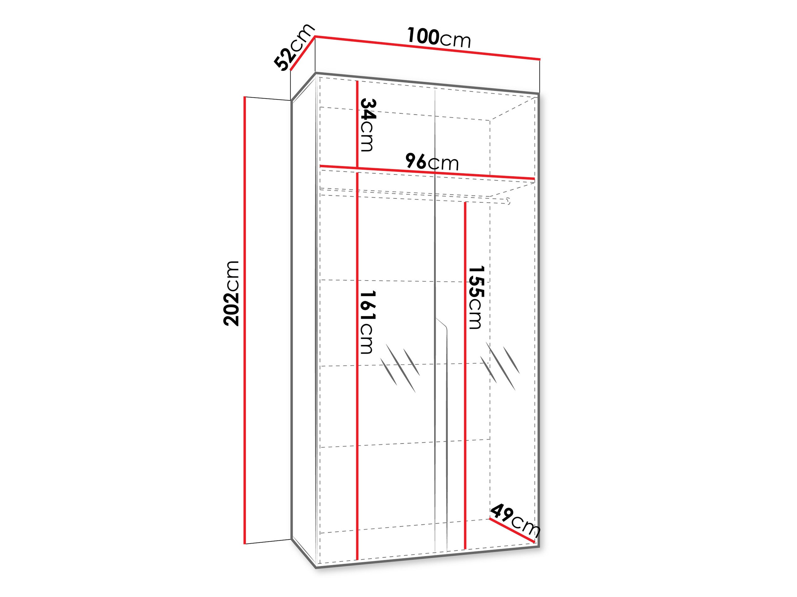 Riidekapp Hartford 589 (Valge)