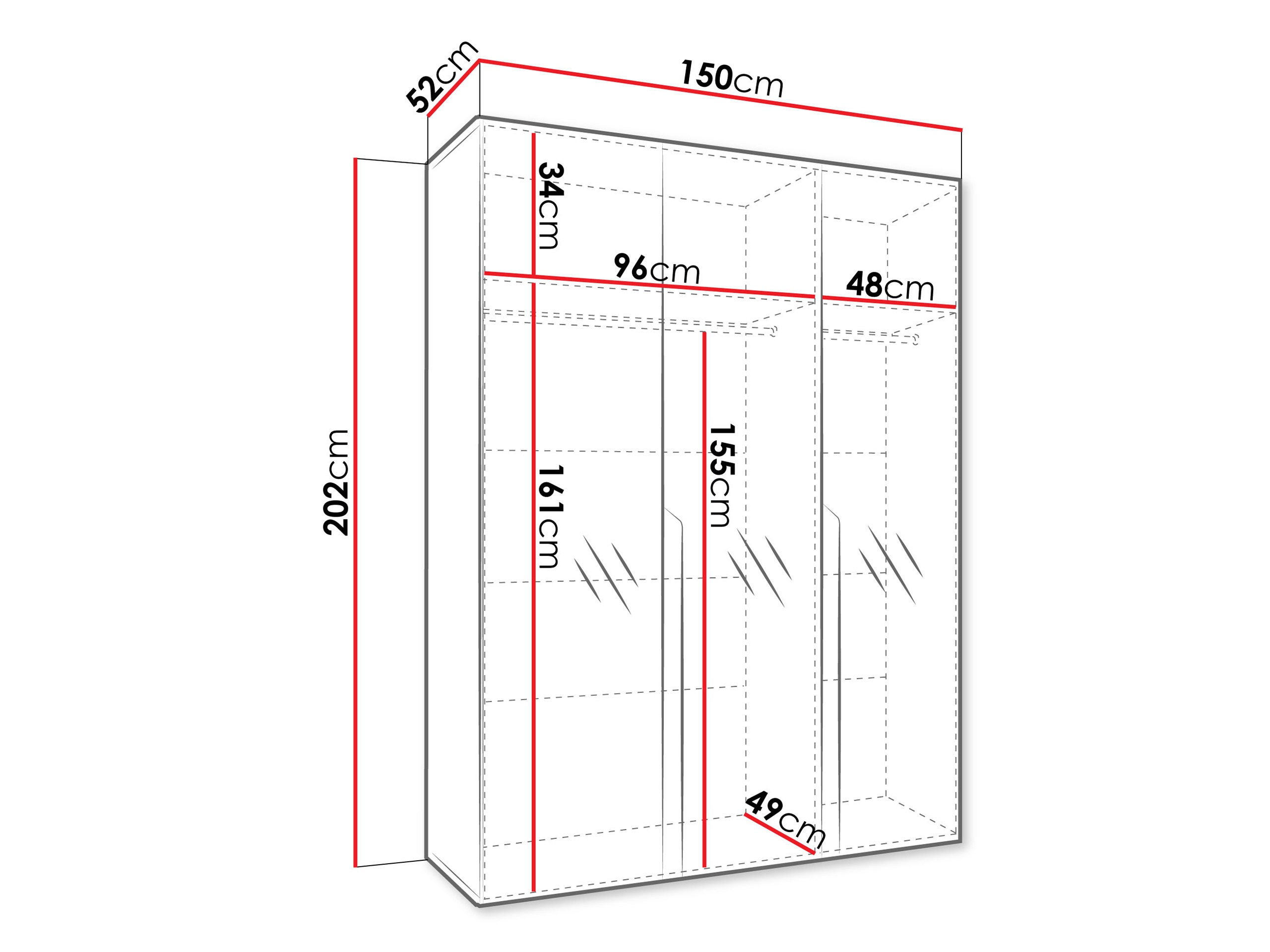 Riidekapp Hartford 590 (Must)
