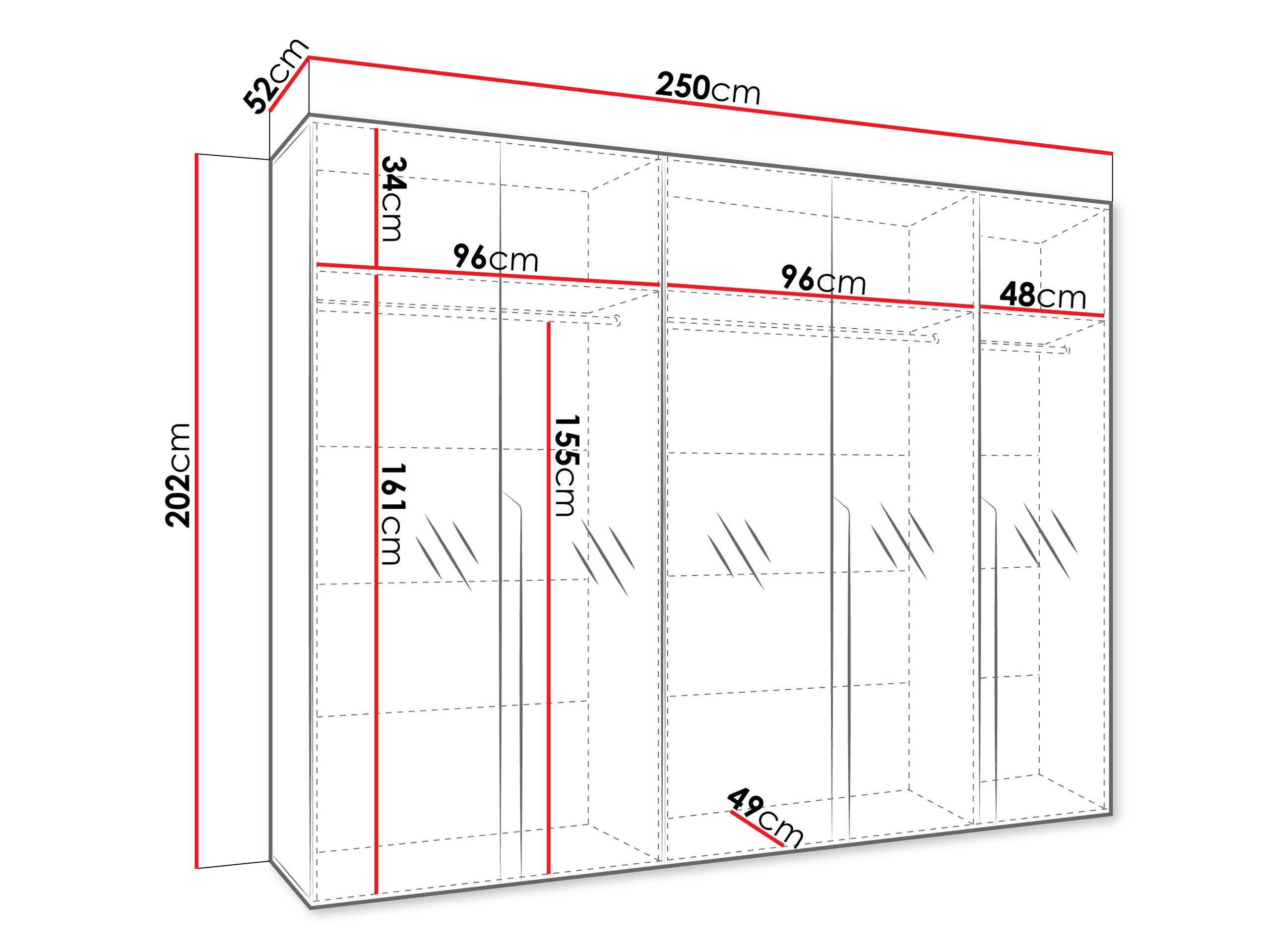 Riidekapp Hartford 592 (Valge)