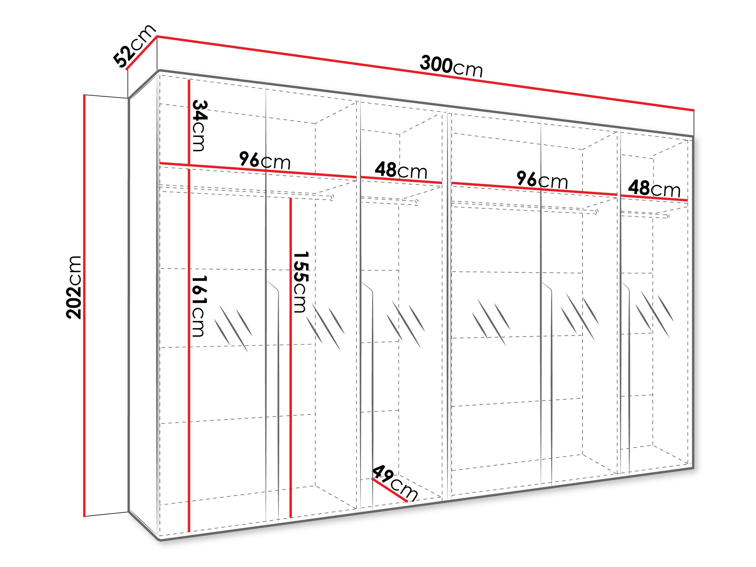 Riidekapp Hartford 593 (Valge)