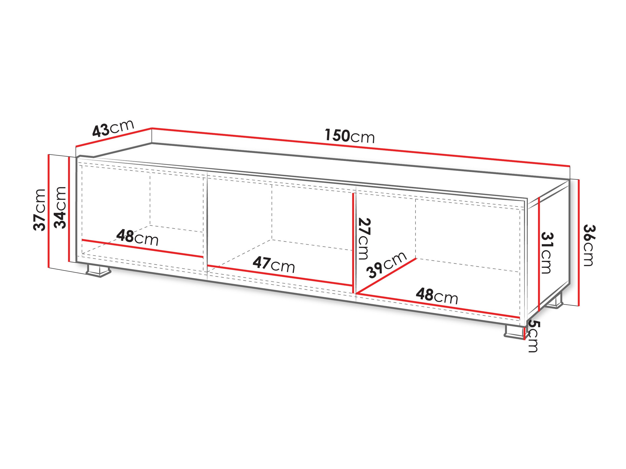 TV-alus Remus (Must + Läikiv must)