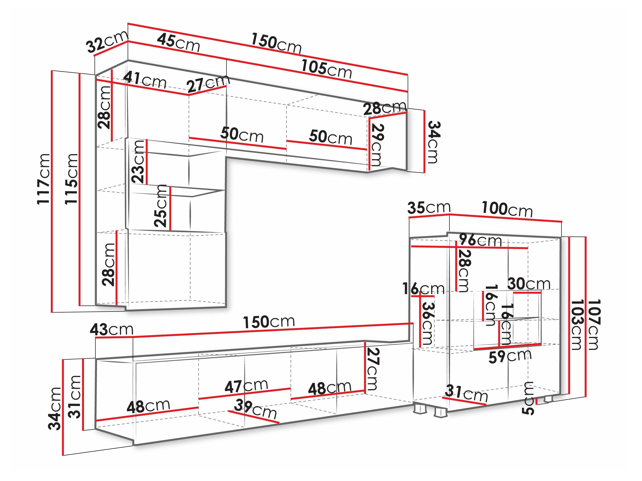 Elutoa komplekt Remus III (Must + Läikiv must)