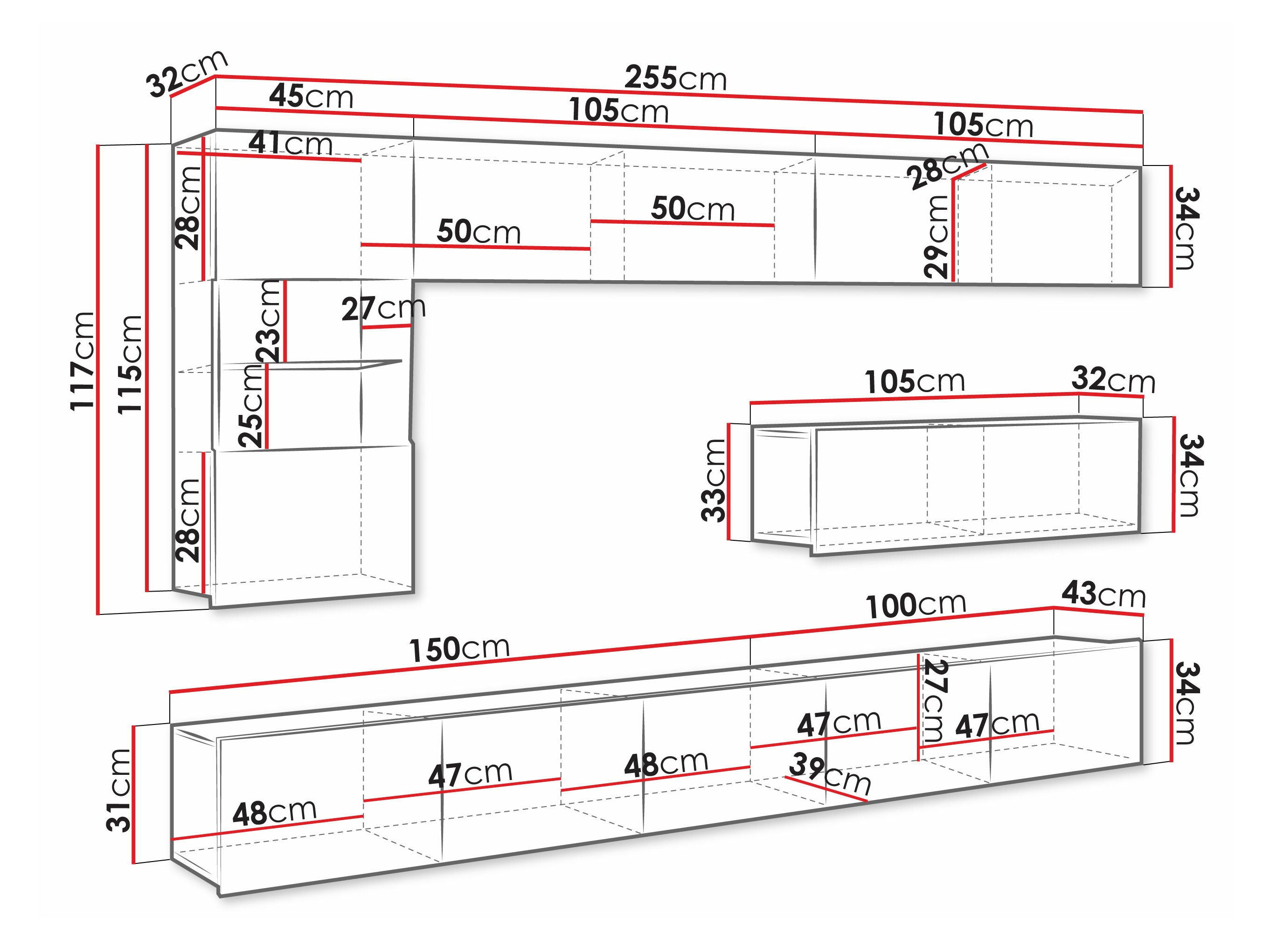 Elutoa komplekt Remus IV (Must + Läikiv must)