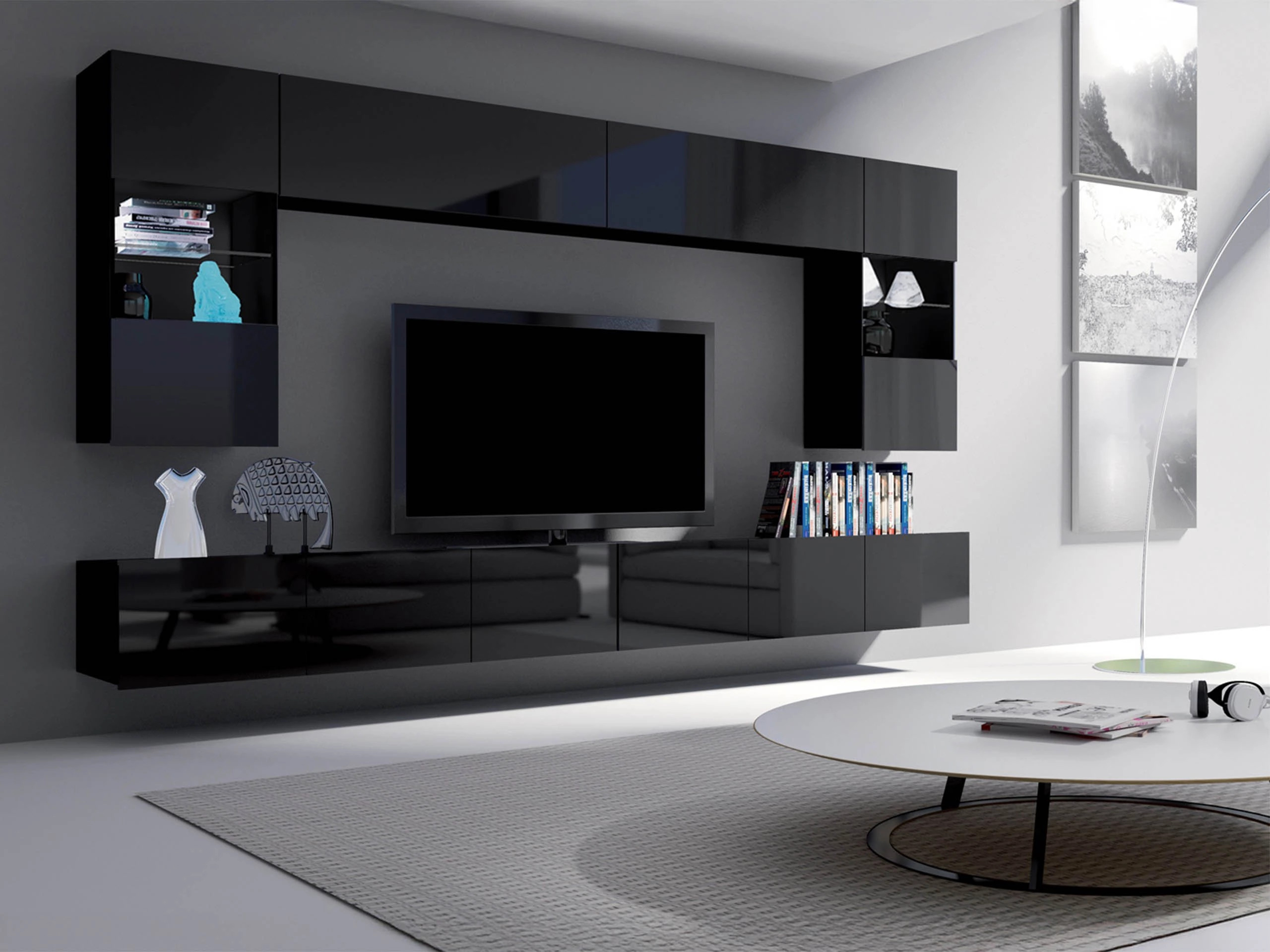 Elutoa komplekt Tivdalu 105 (Must + Läikiv must)