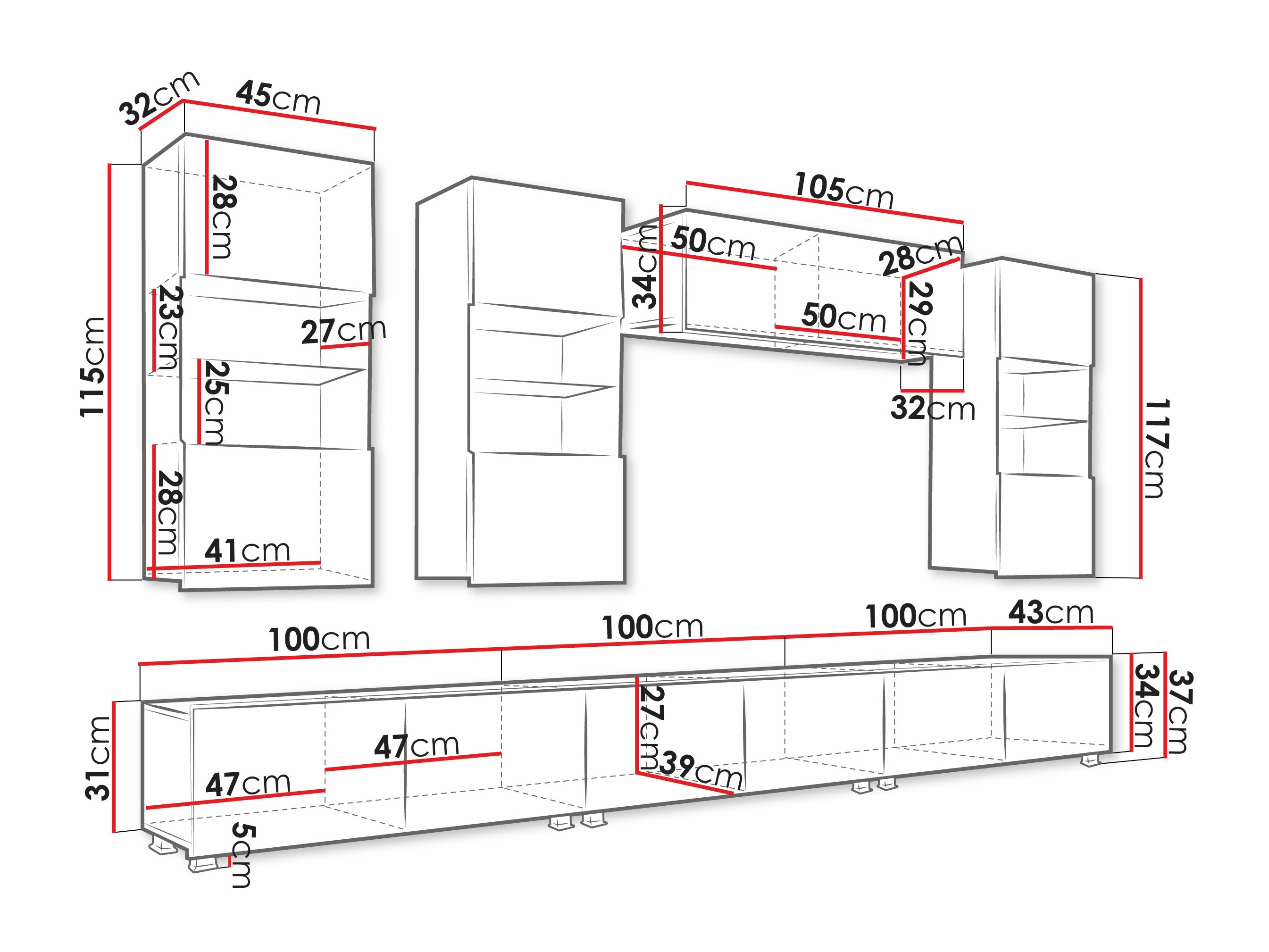 Elutoa komplekt Remus XI (Valge + Läikiv valge)