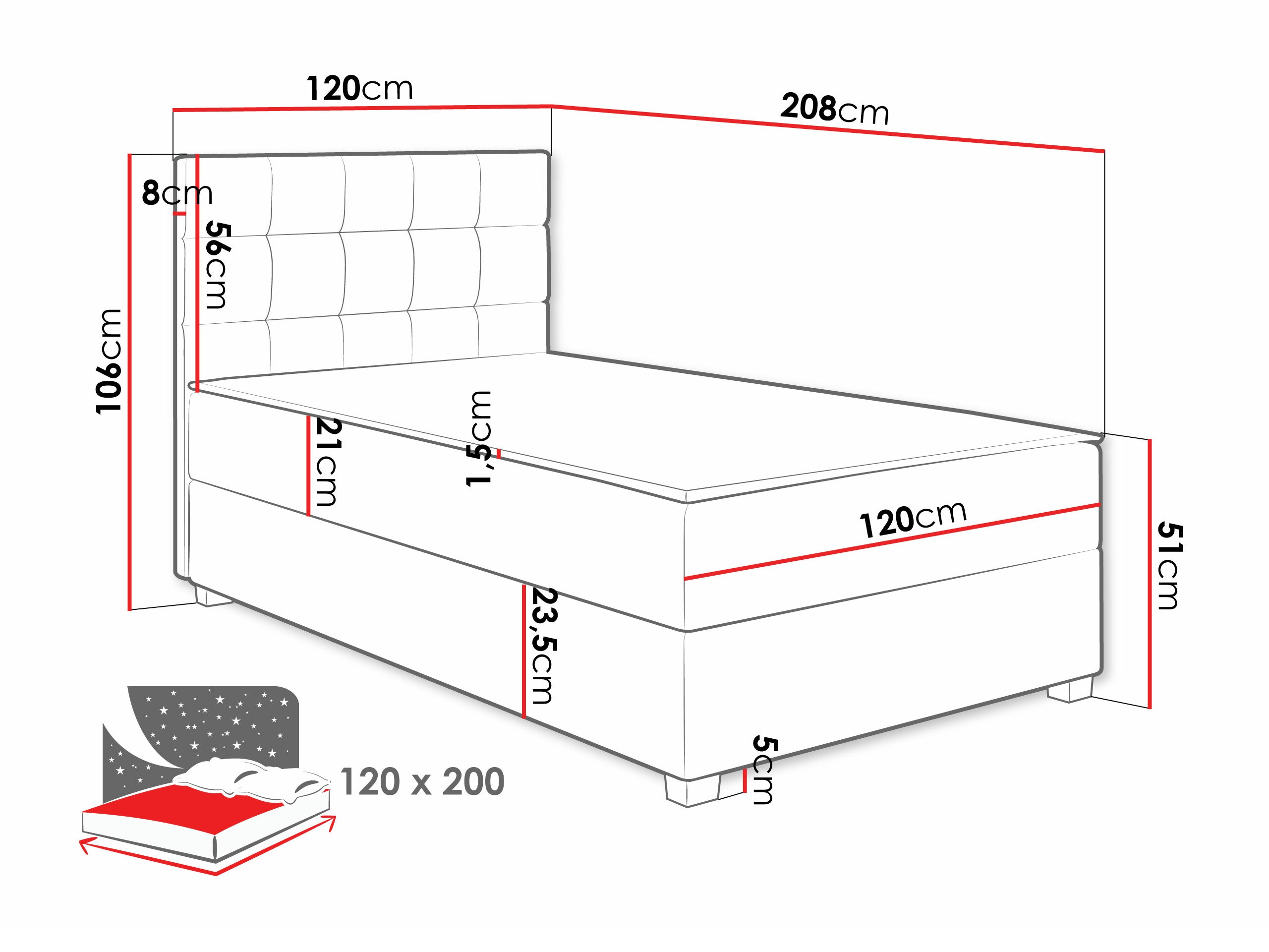Kontinentaalvoodi Sanford 107 (Manila 02)