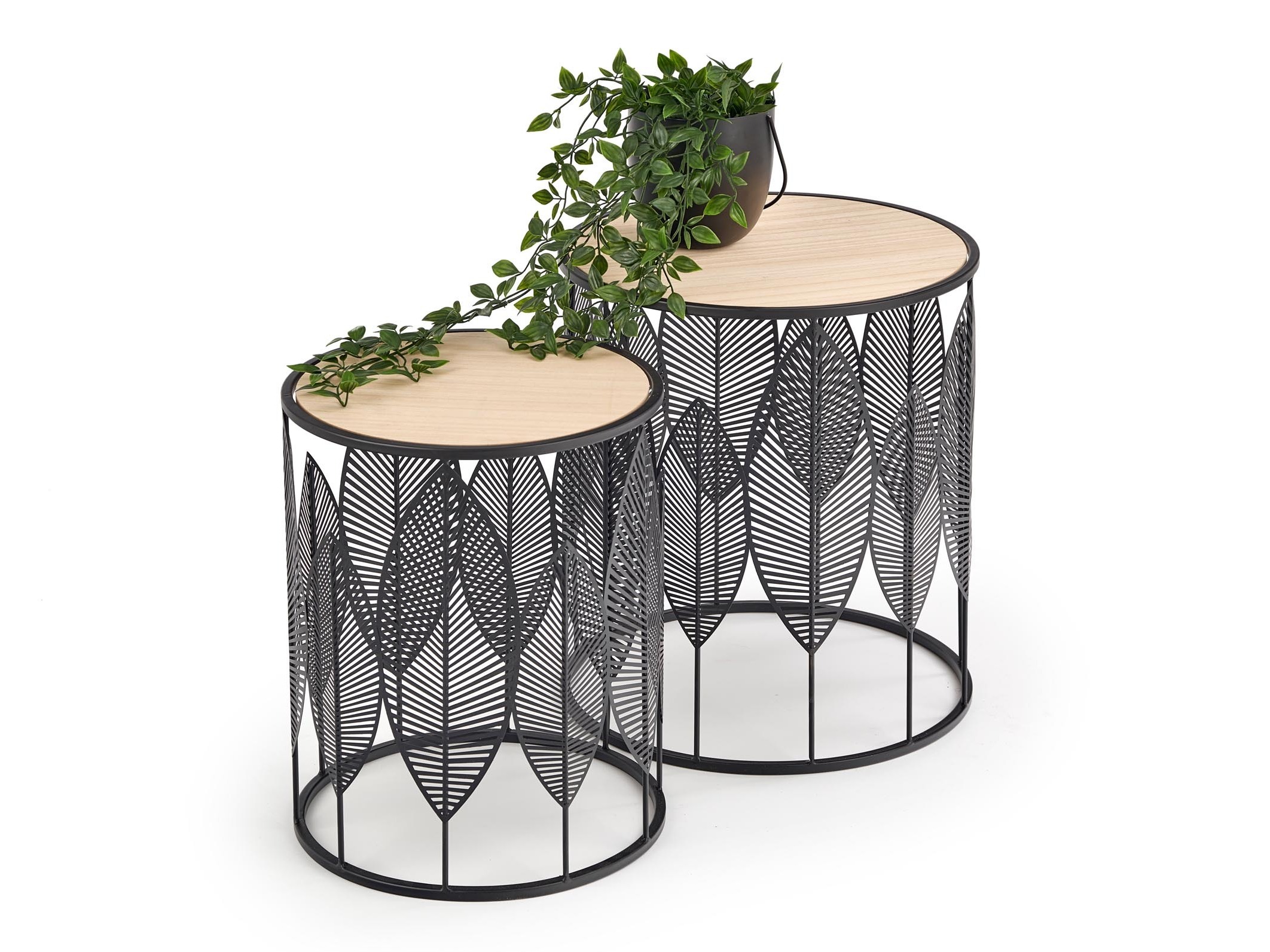 Kõrvallaudade komplekt Houston 974 (Must + Ere puit)