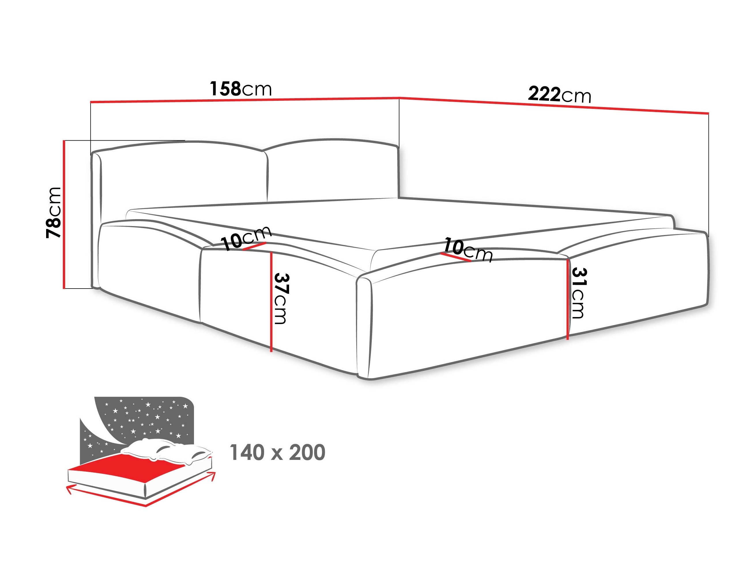 Voodi TrendyNest Titis (Lumo 30)