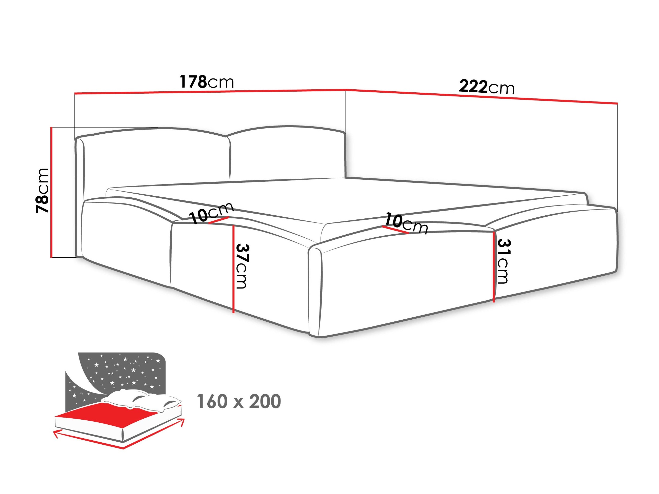 Voodi TrendyNest Caprio (Margo 227.09)