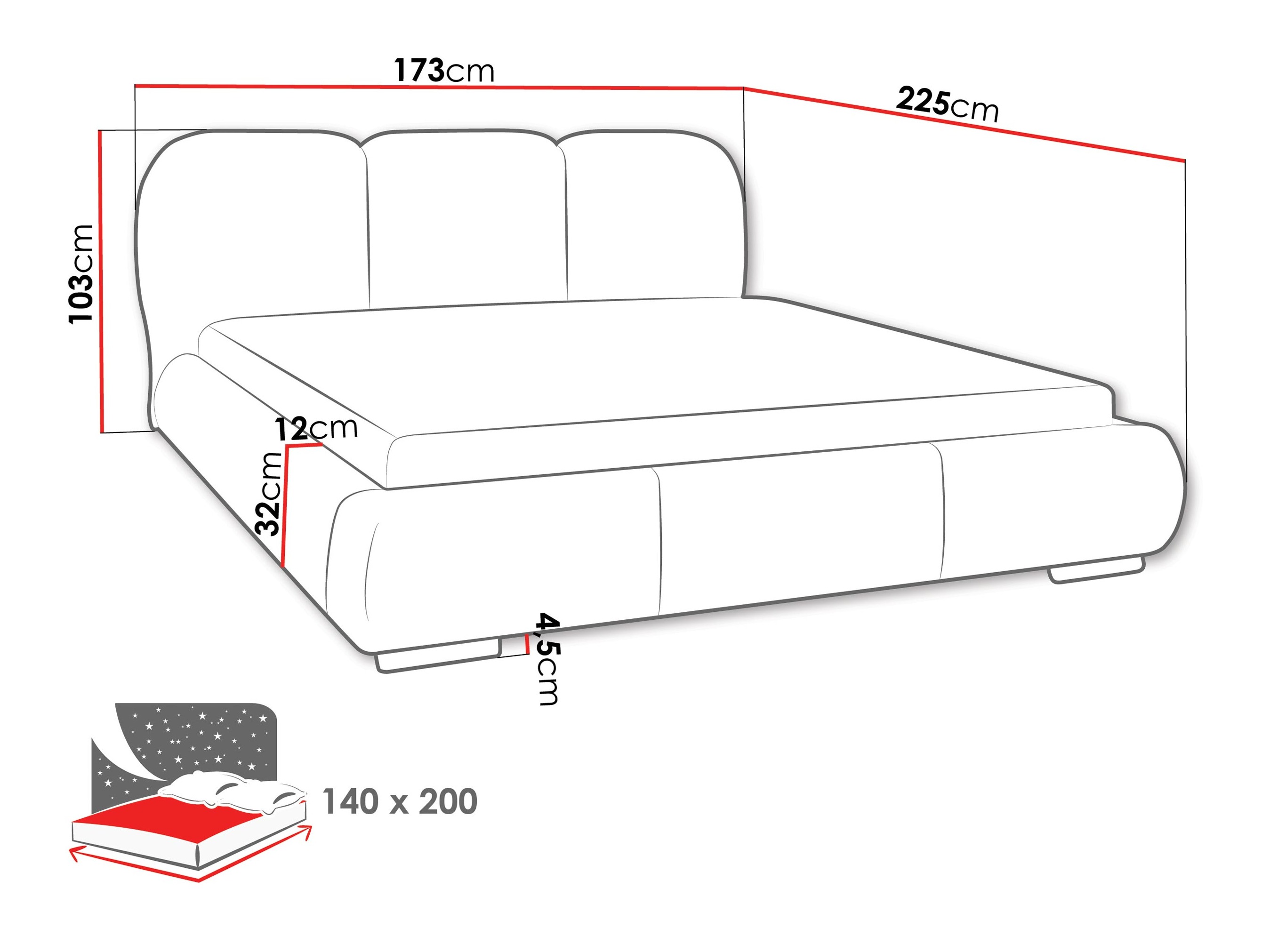 Voodi TrendyNest Navium (Coral 45)