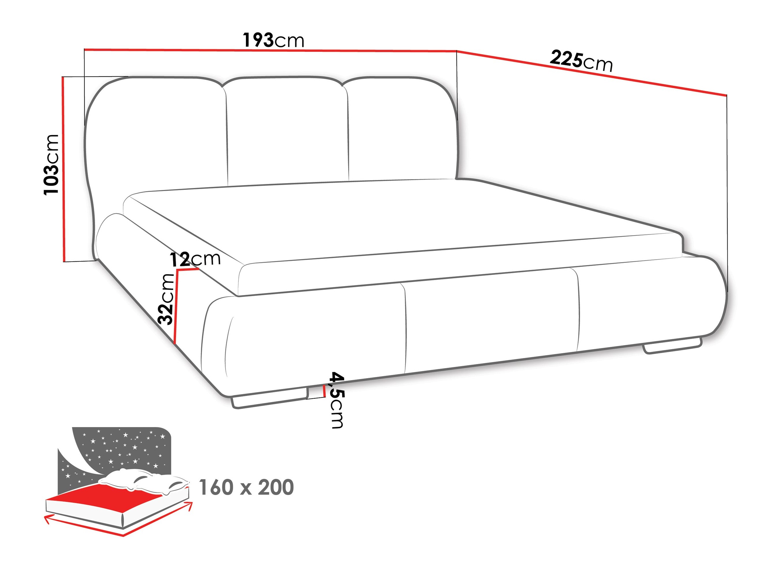 Voodi TrendyNest Navium (Coral 45)