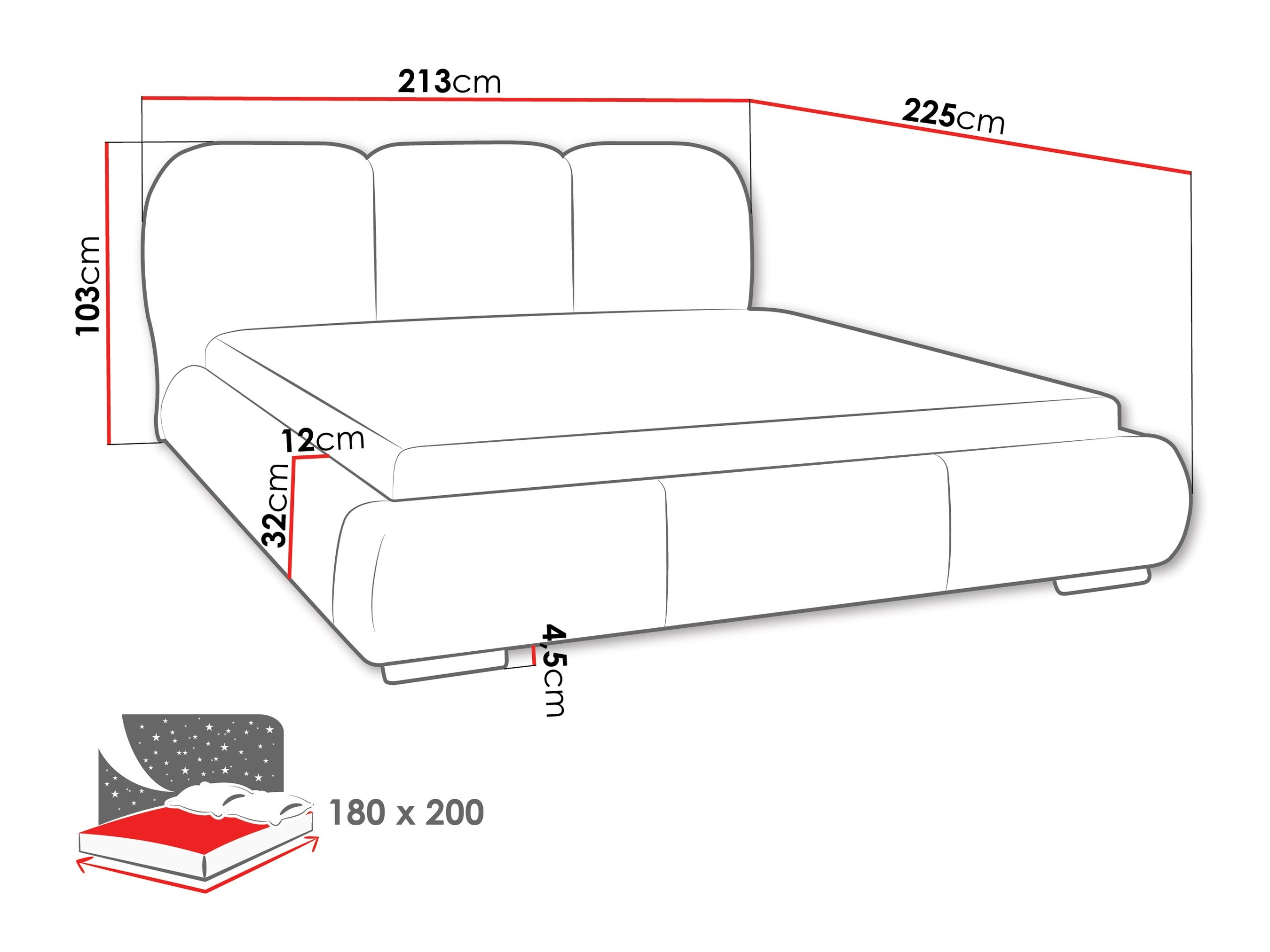 Voodi TrendyNest Navium (Coral 45)
