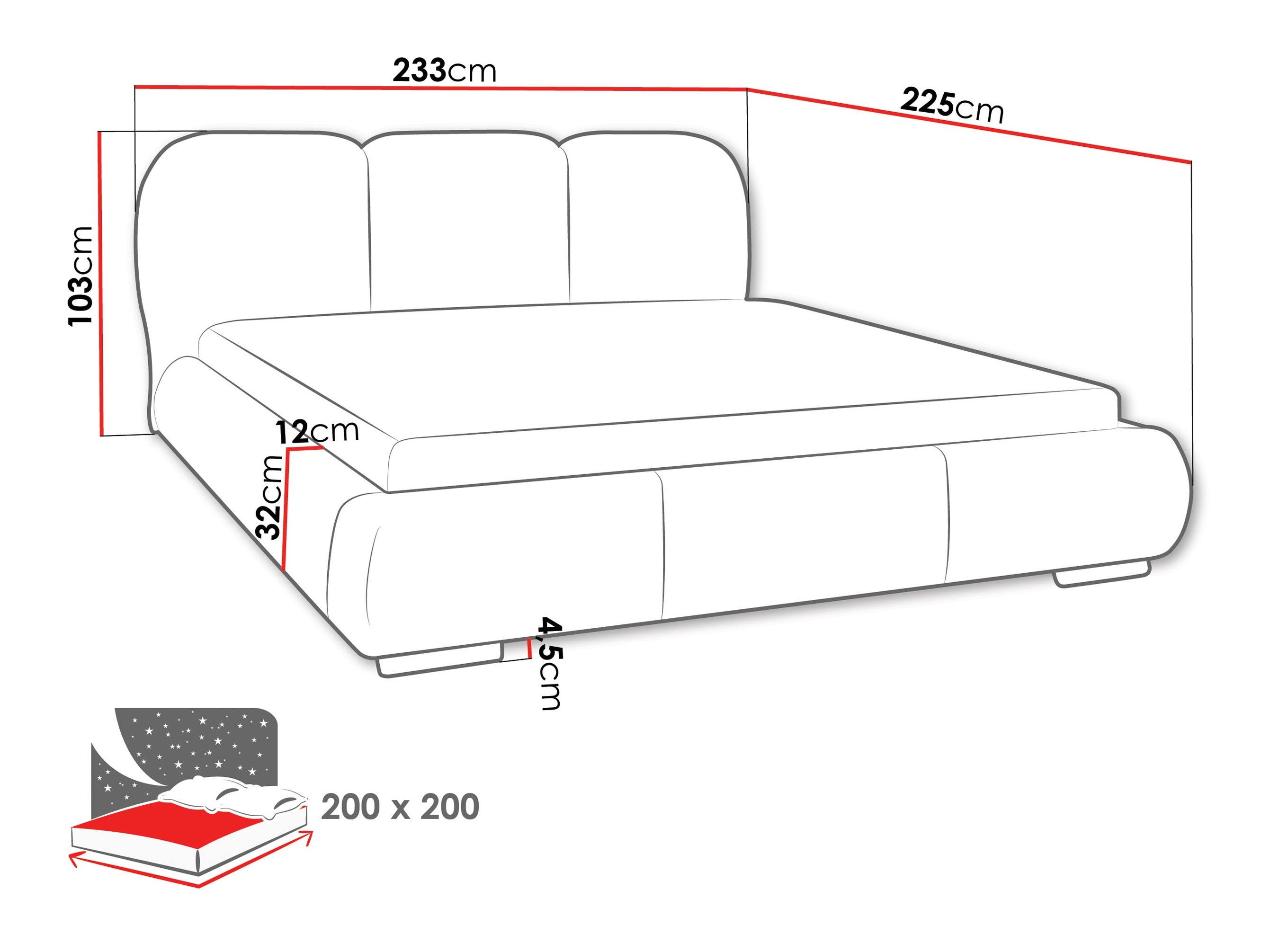 Voodi TrendyNest Navium (Coral 45)