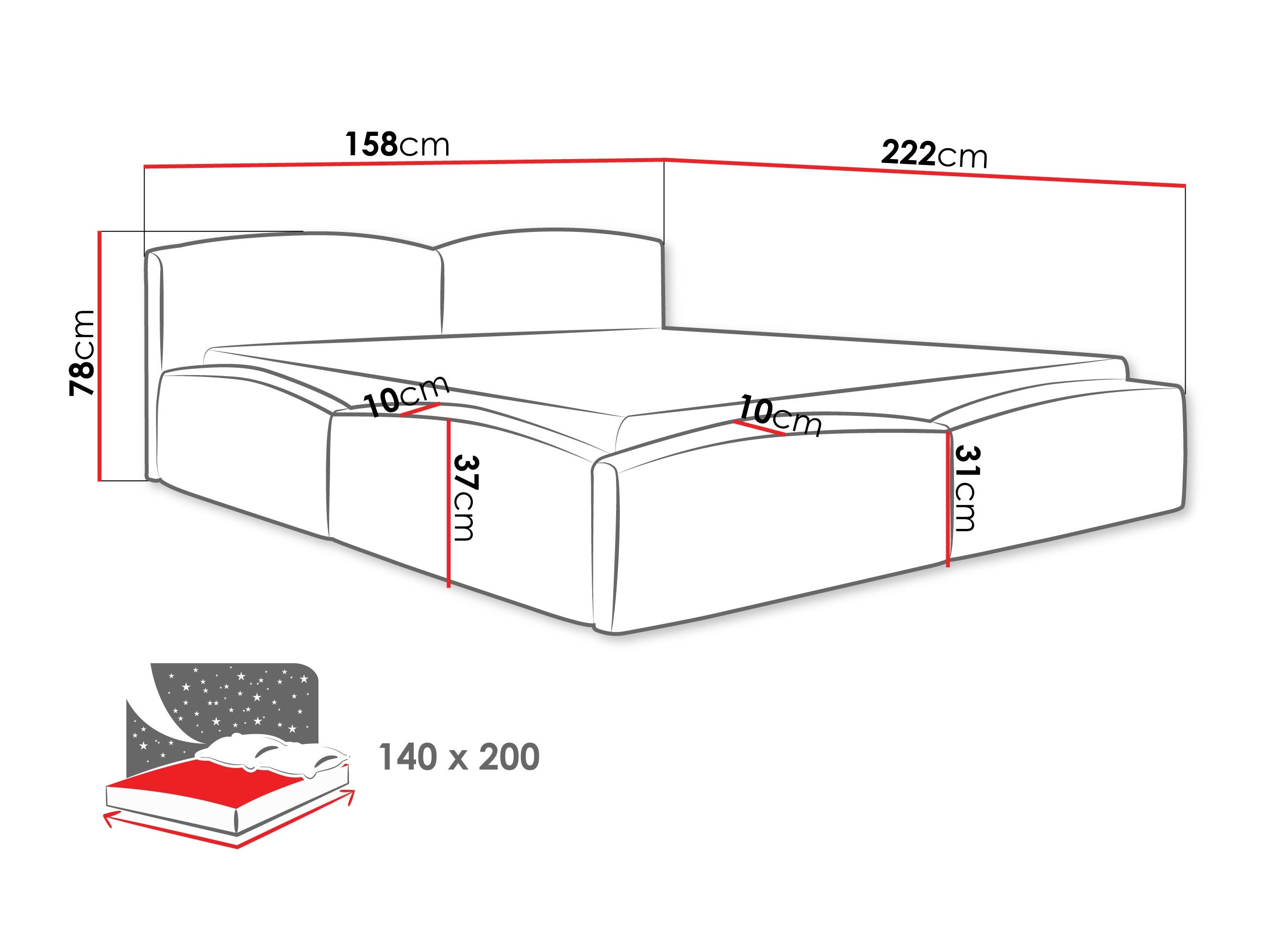 Voodi TrendyNest Titis (Lumo 65)
