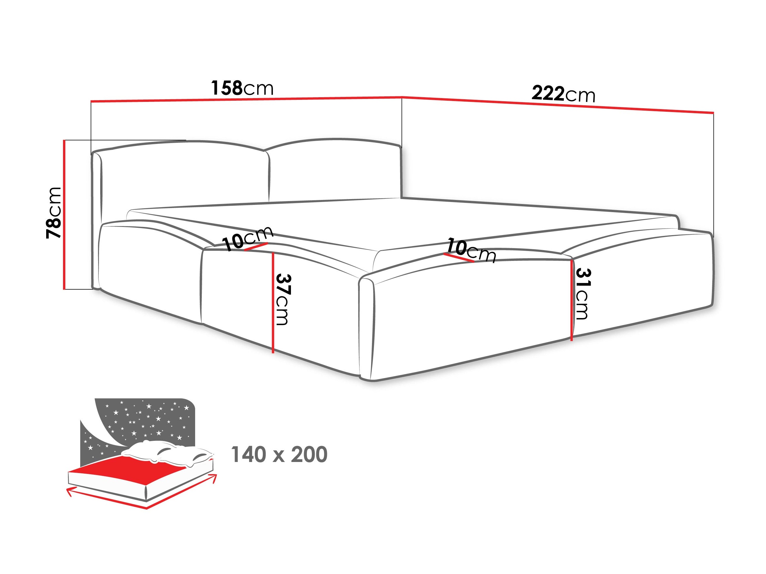 Voodi TrendyNest Titis (Lumo 75)