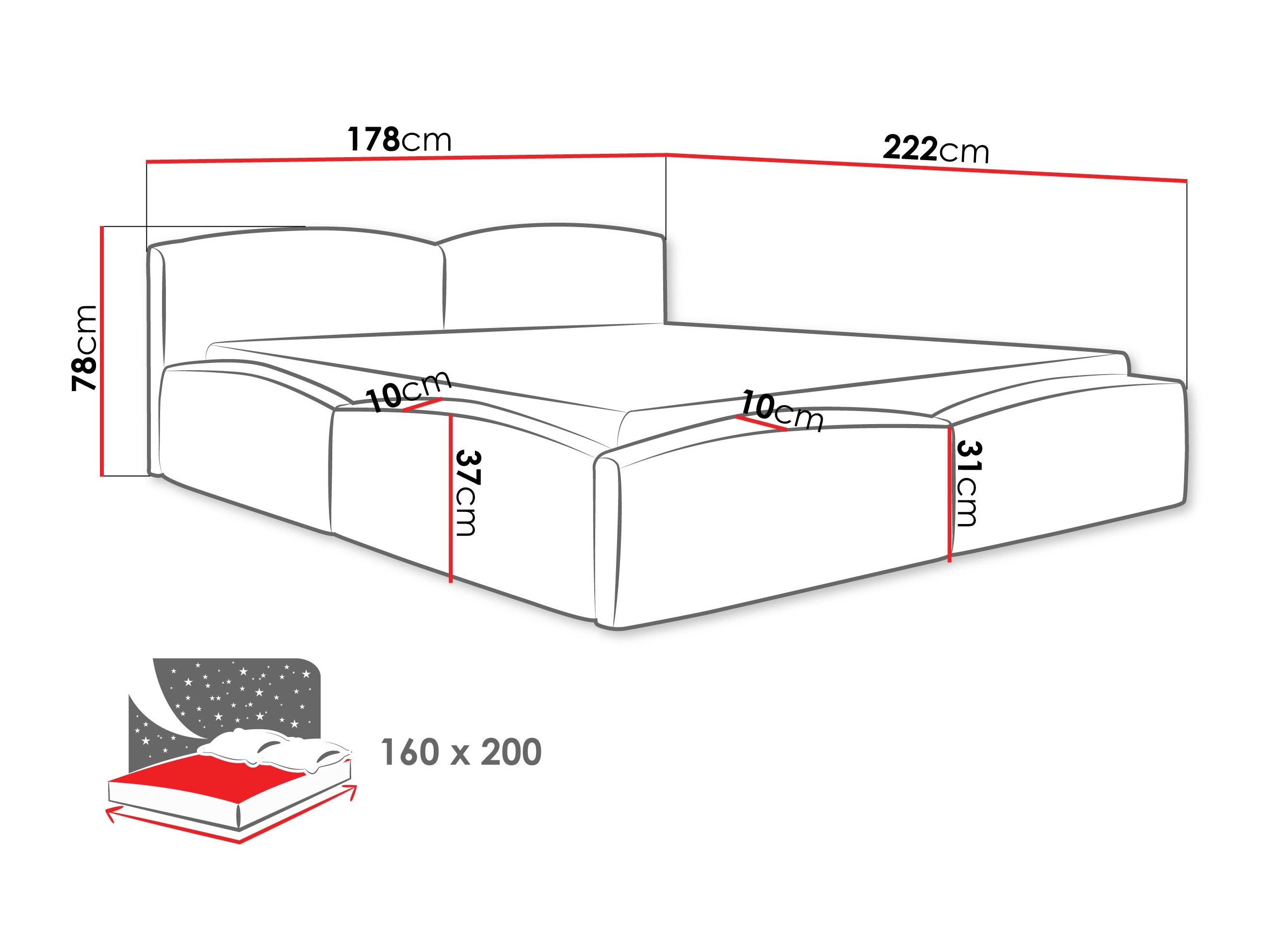 Voodi TrendyNest Titis (Lumo 75)