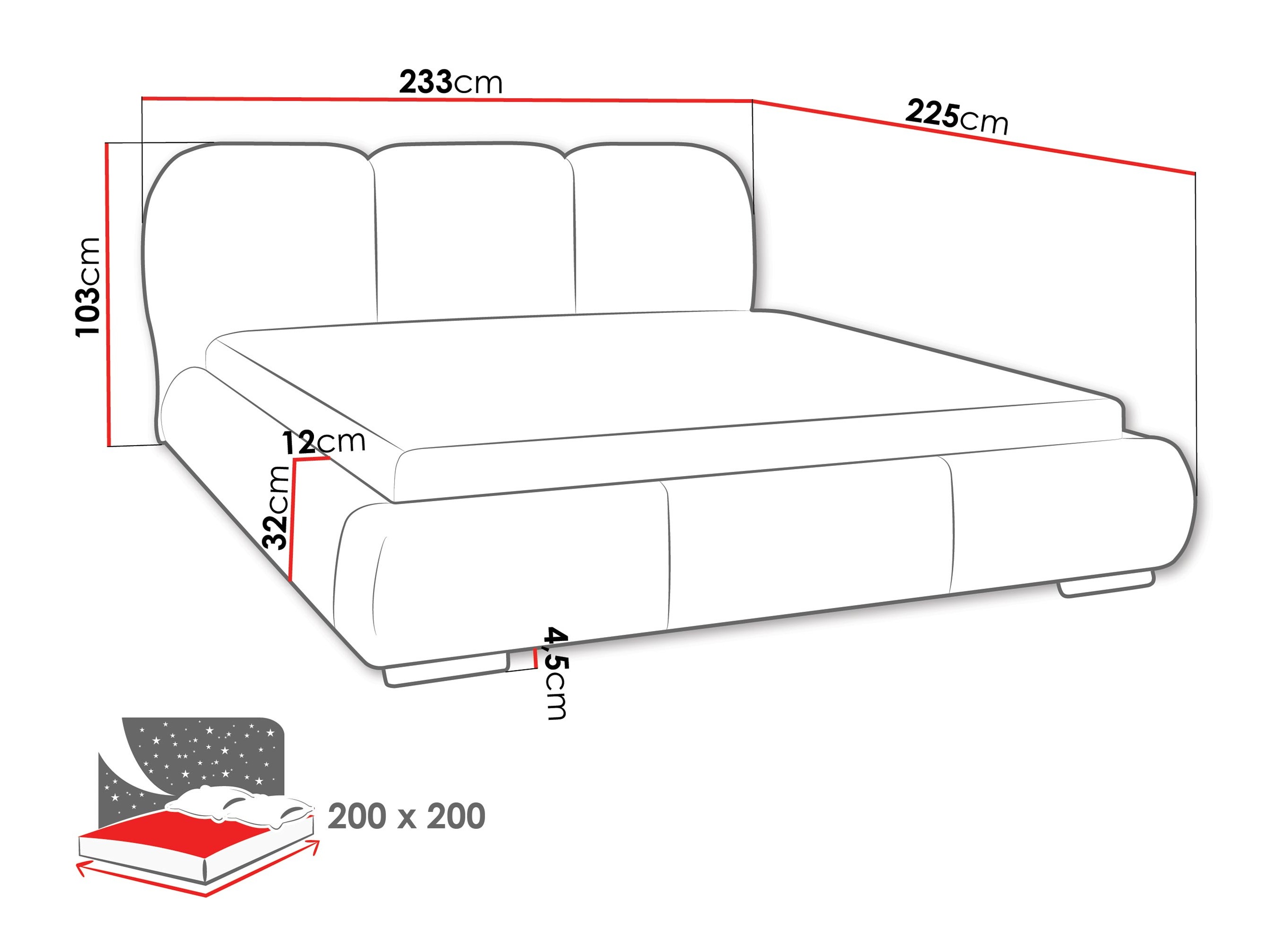 Voodi TrendyNest Navium (Coral 55)