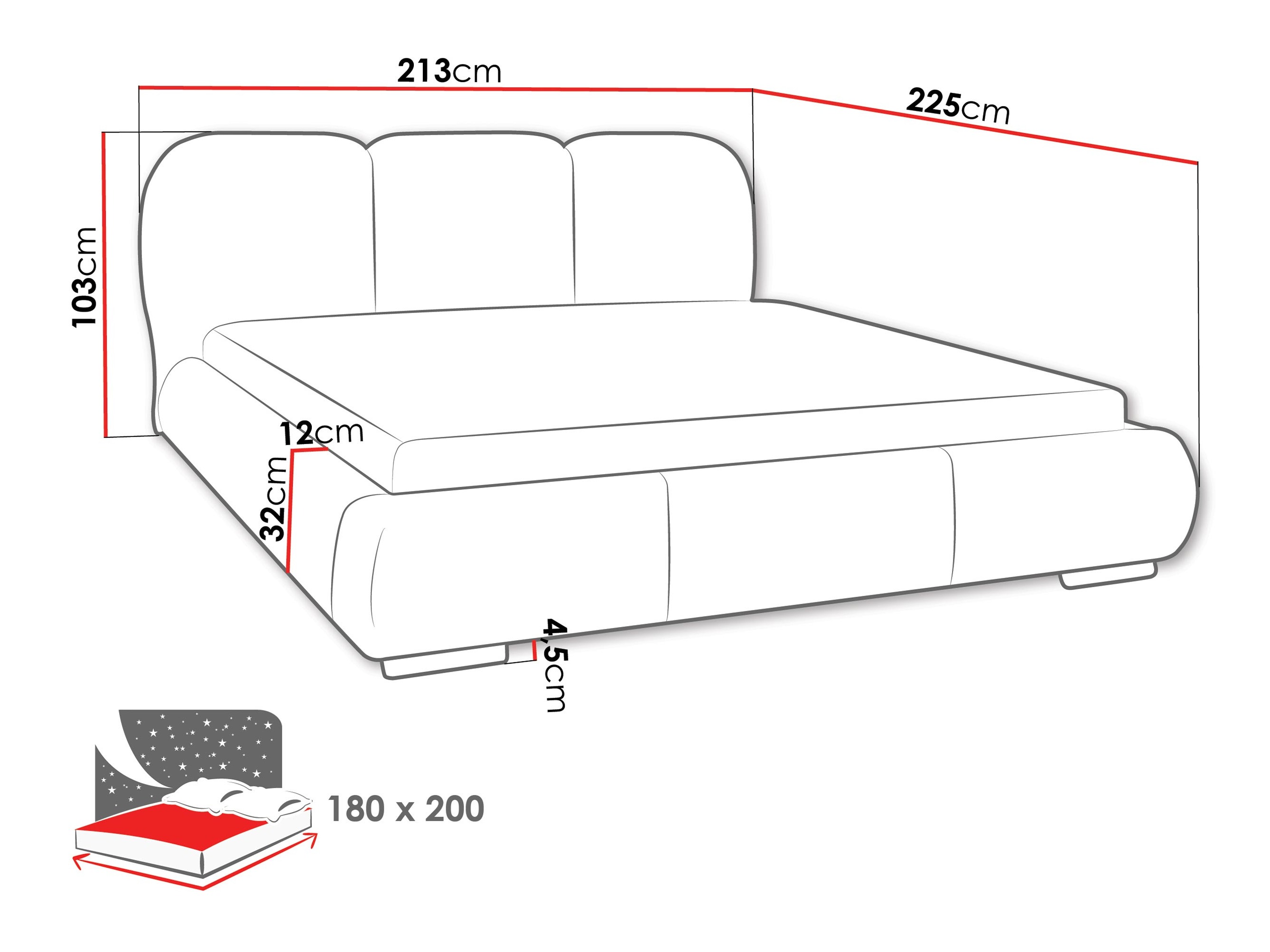 Voodi TrendyNest Navium (Coral 65)