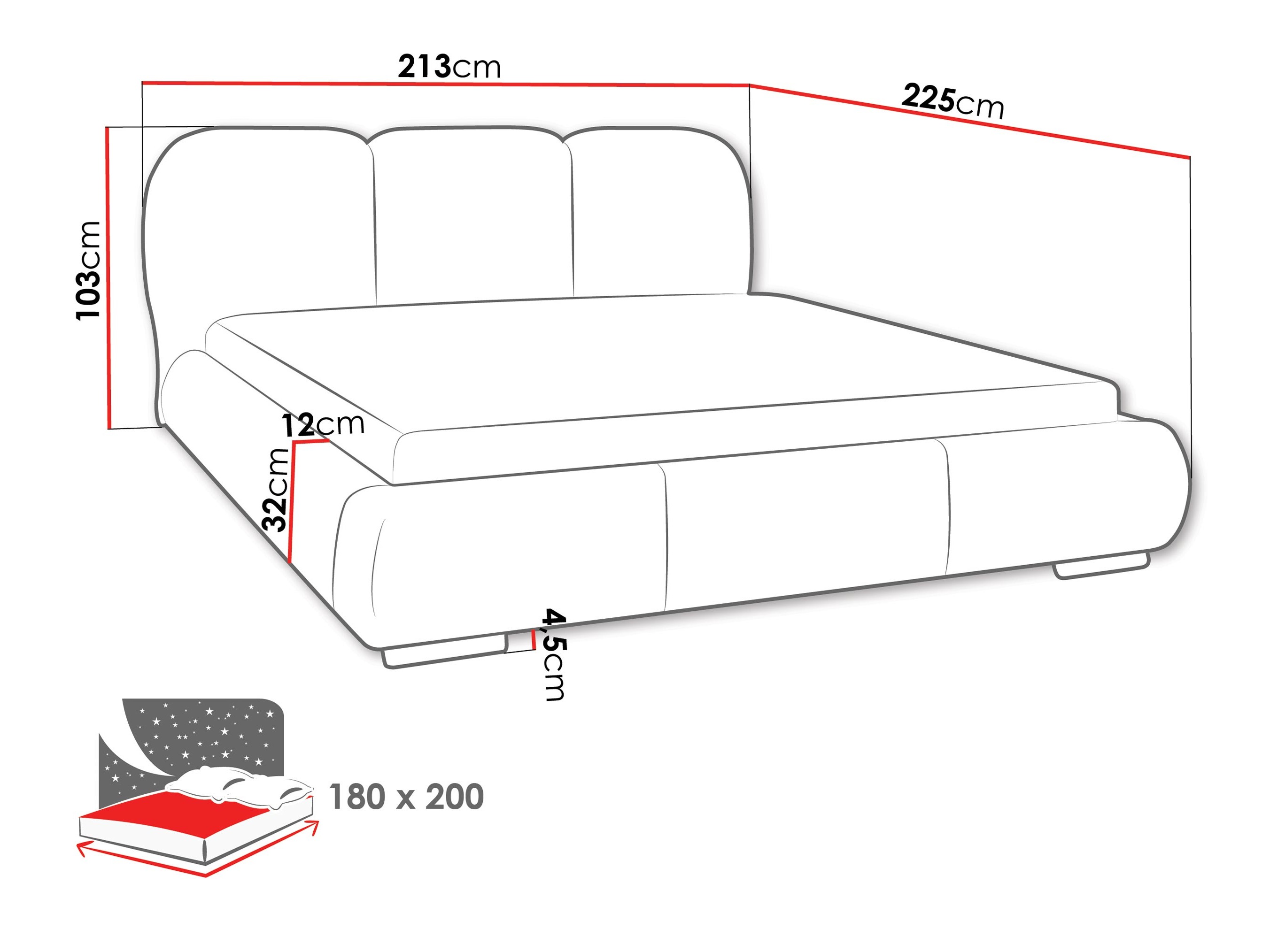 Voodi TrendyNest Navium (Coral 75)