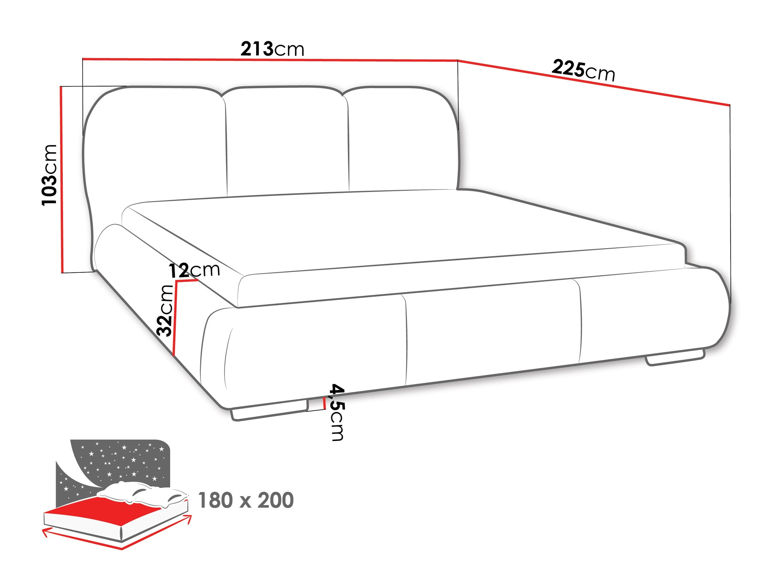 Voodi TrendyNest Navium (Coral 80)