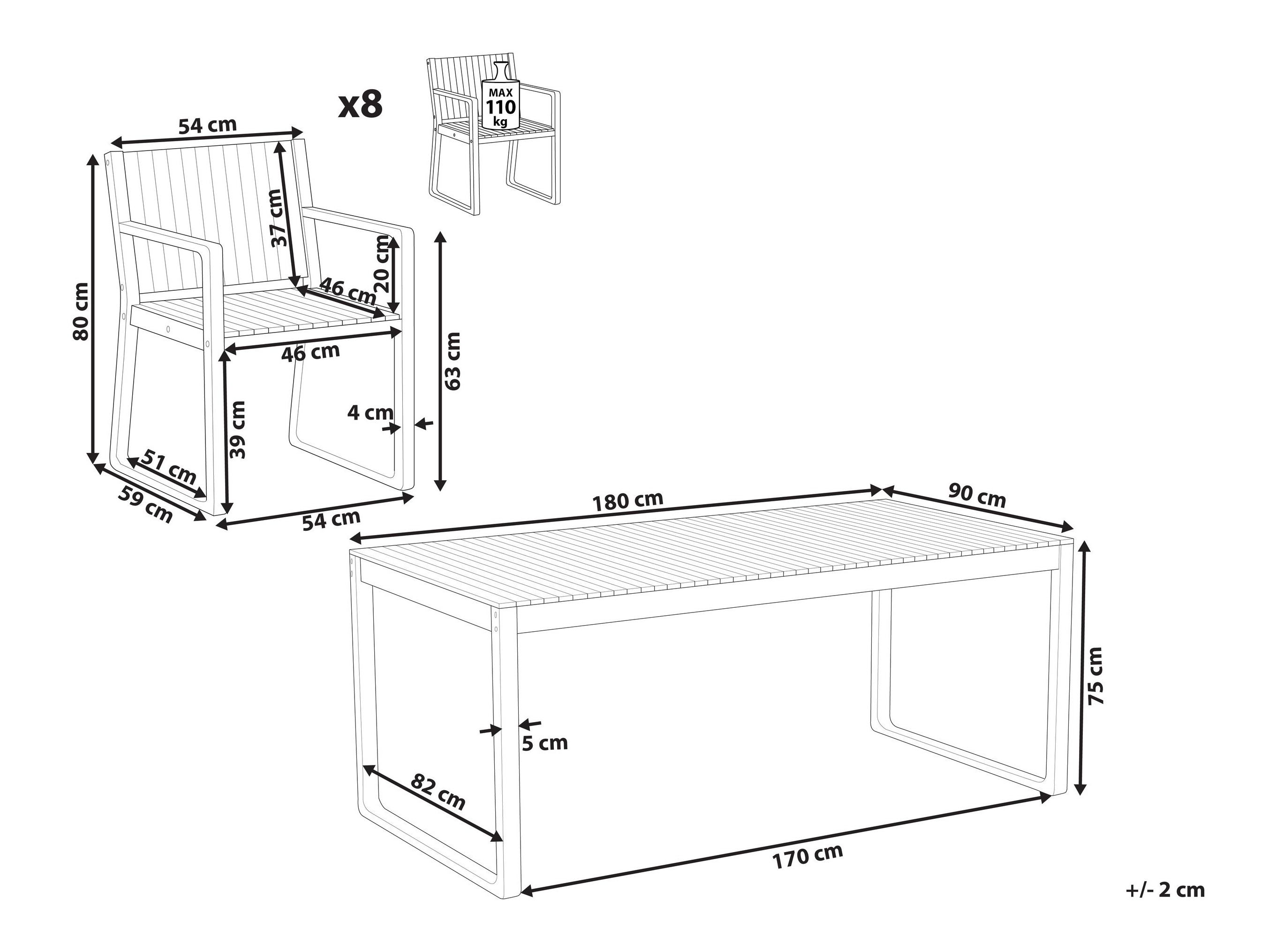Laua ja toolide komplekt Berwyn 3230