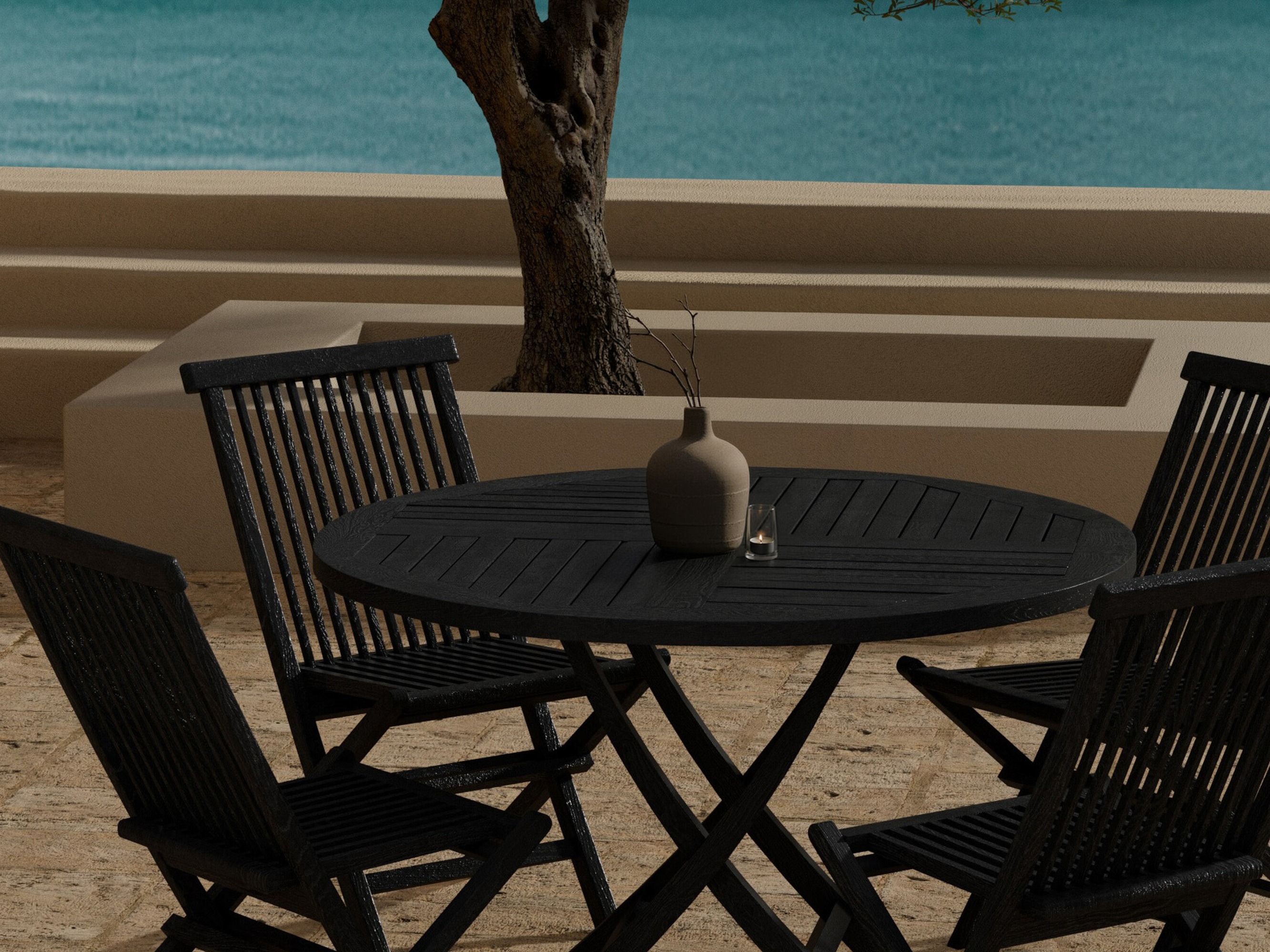 Laua ja toolide komplekt Nunova 145 (Must)