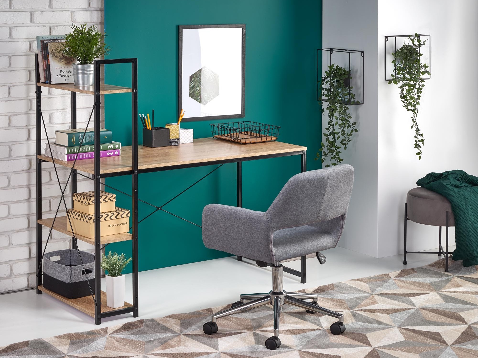 Kirjutuslaud Houston 1888 (Sonoma tamm + Must)