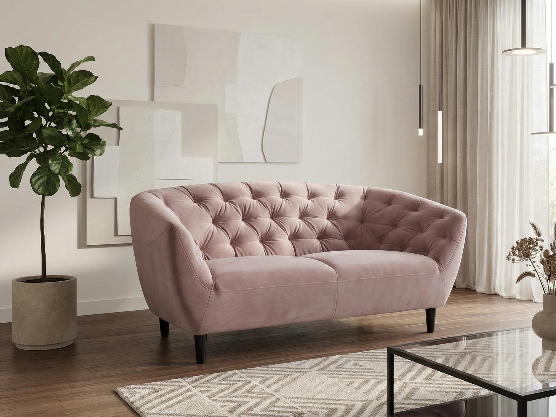 Chesterfield diivan Norsica 260 (Dusty roosa)