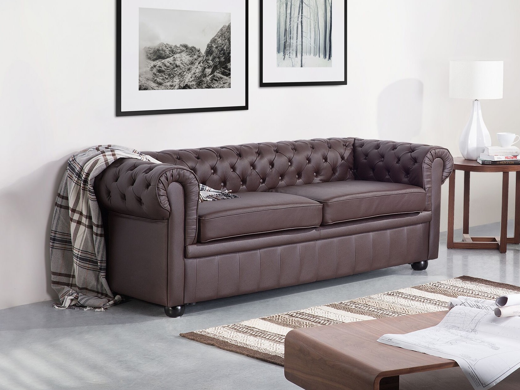 Chesterfield diivan Berwyn 832 (Tumepruun)