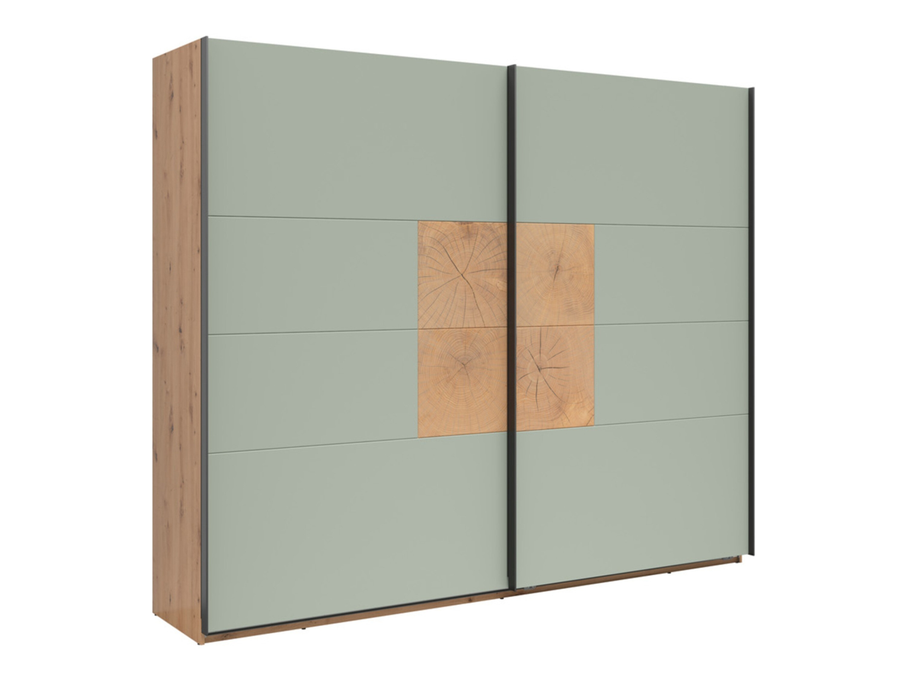 Riidekapp Livcali 103 (Roheline + Artisan tamm)