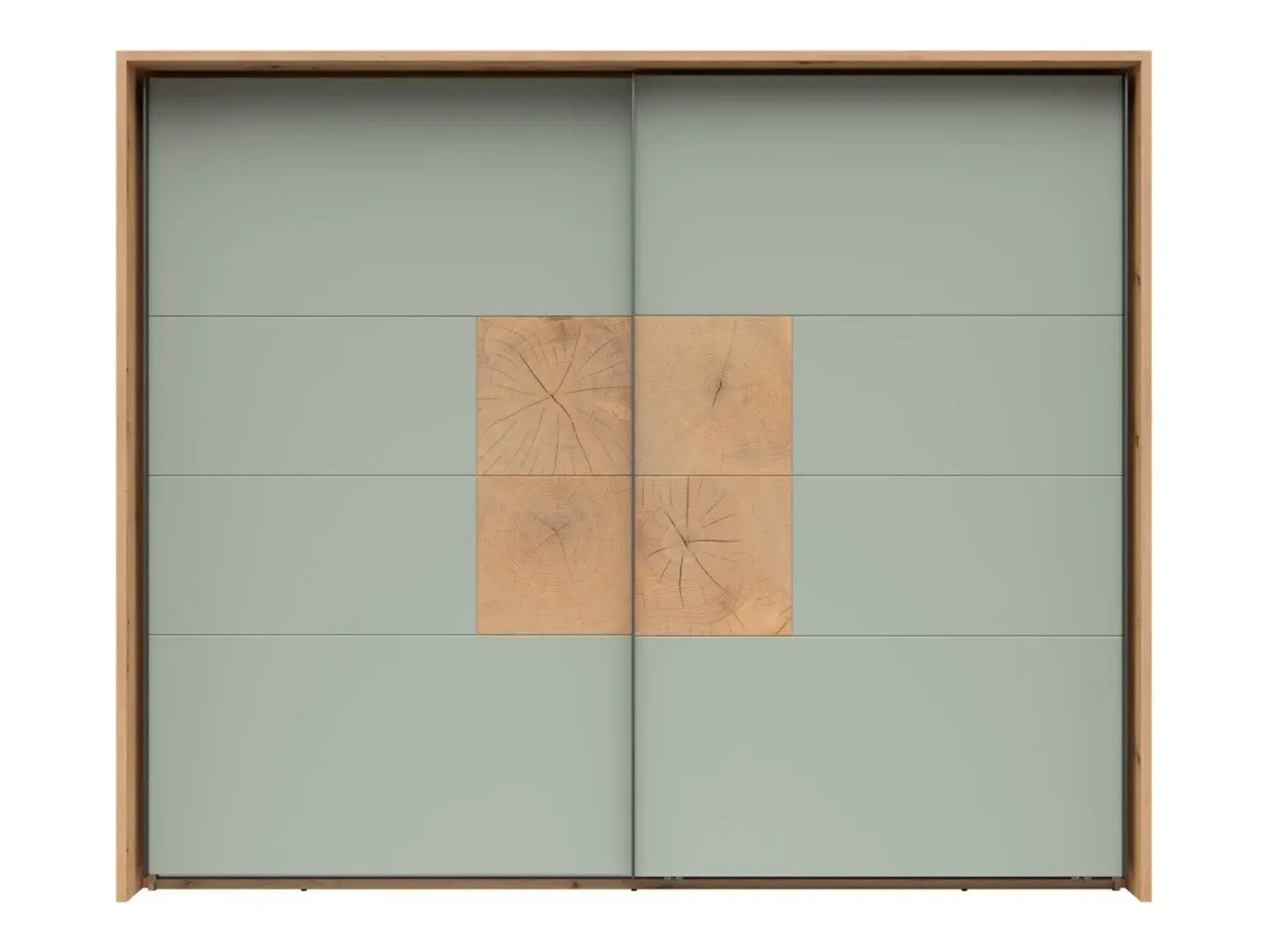 Riidekapp Livcali 103 (Roheline + Artisan tamm)