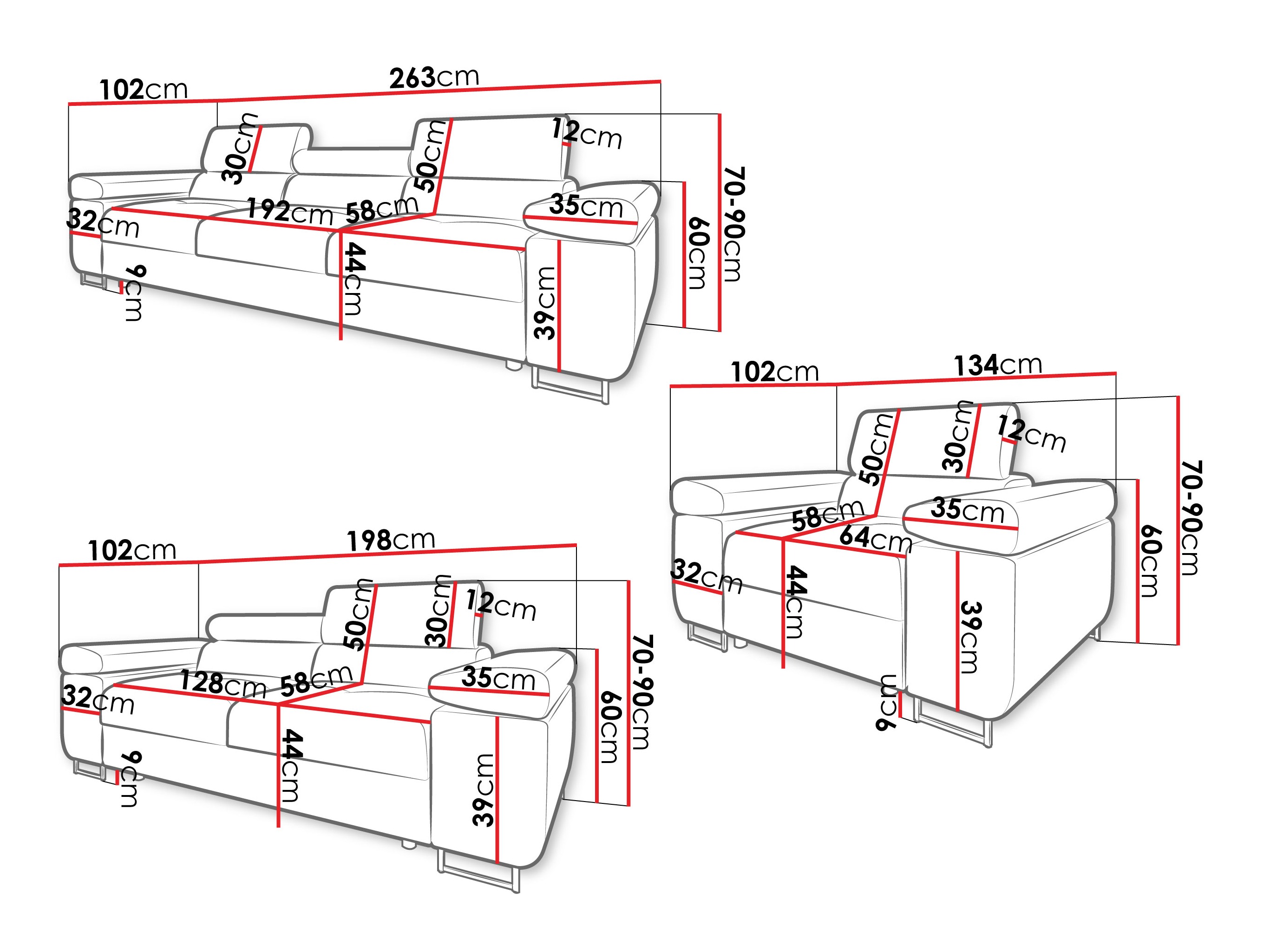 Pehme mööbli komplekt Comfivo Vinetum (Margo 227.09)