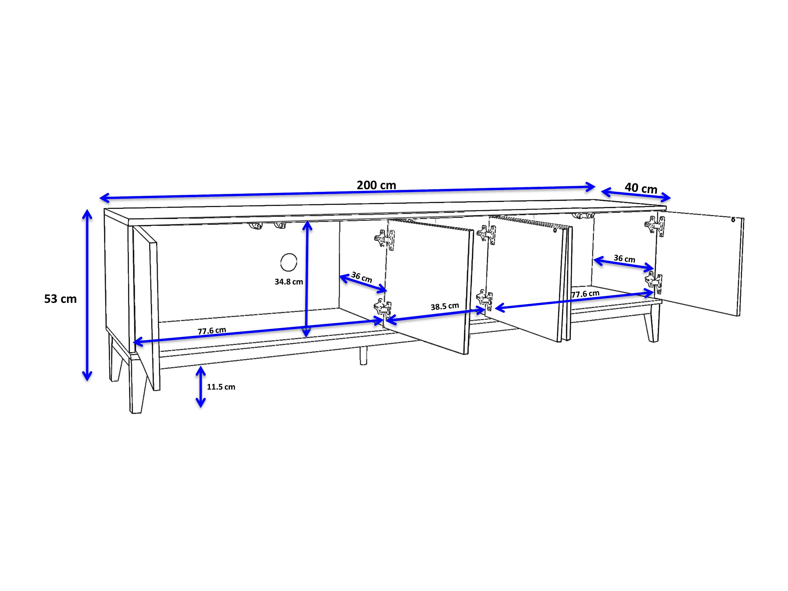TV-alus Felmelo 100 (Valge + Wotani tamm)