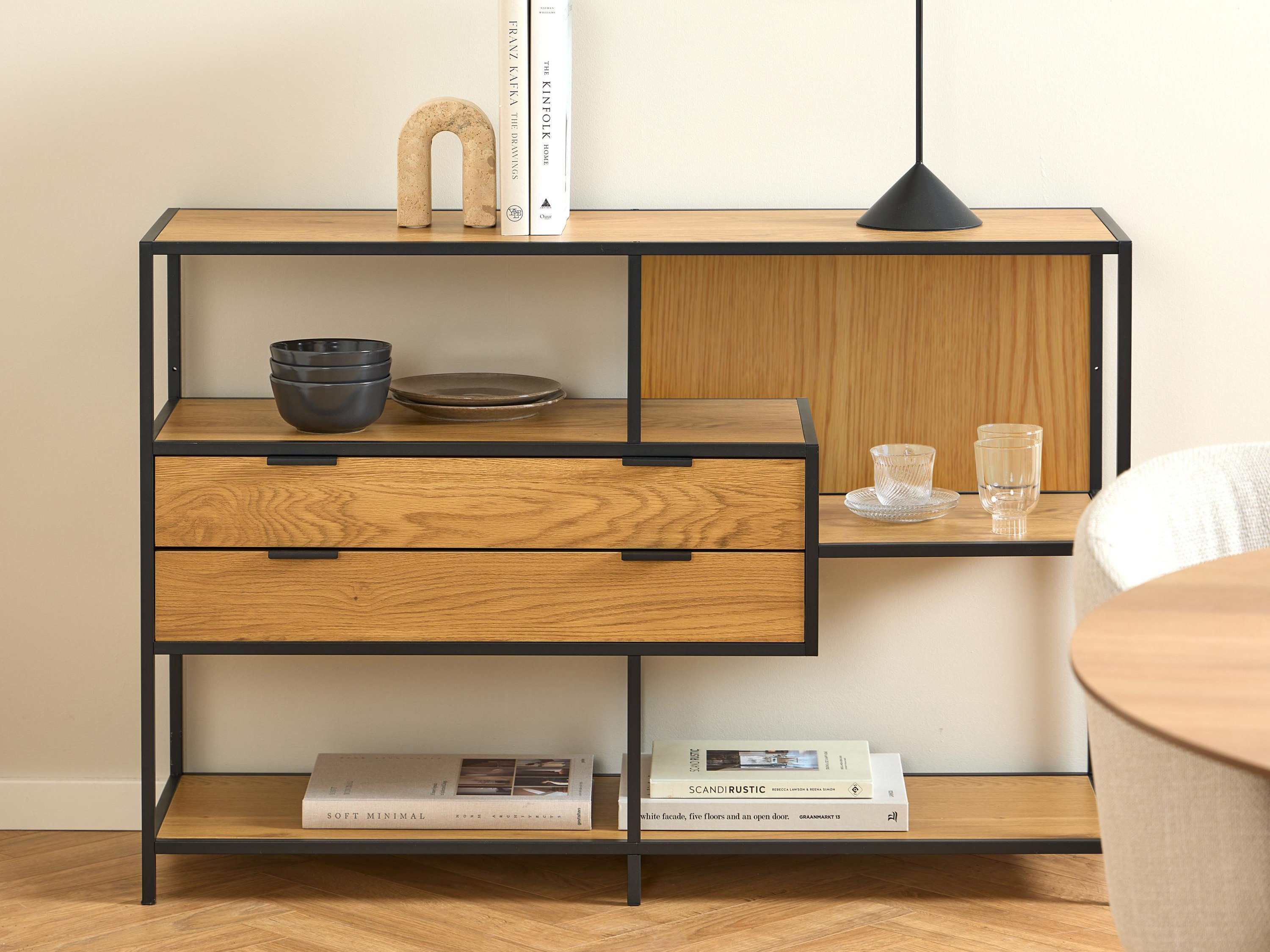 Riiul Norsica Sevferi 183 (Must + Wild Oak)