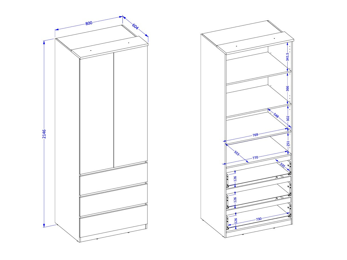 Riidekapp Nolcala 110 (Tamm + Beež)
